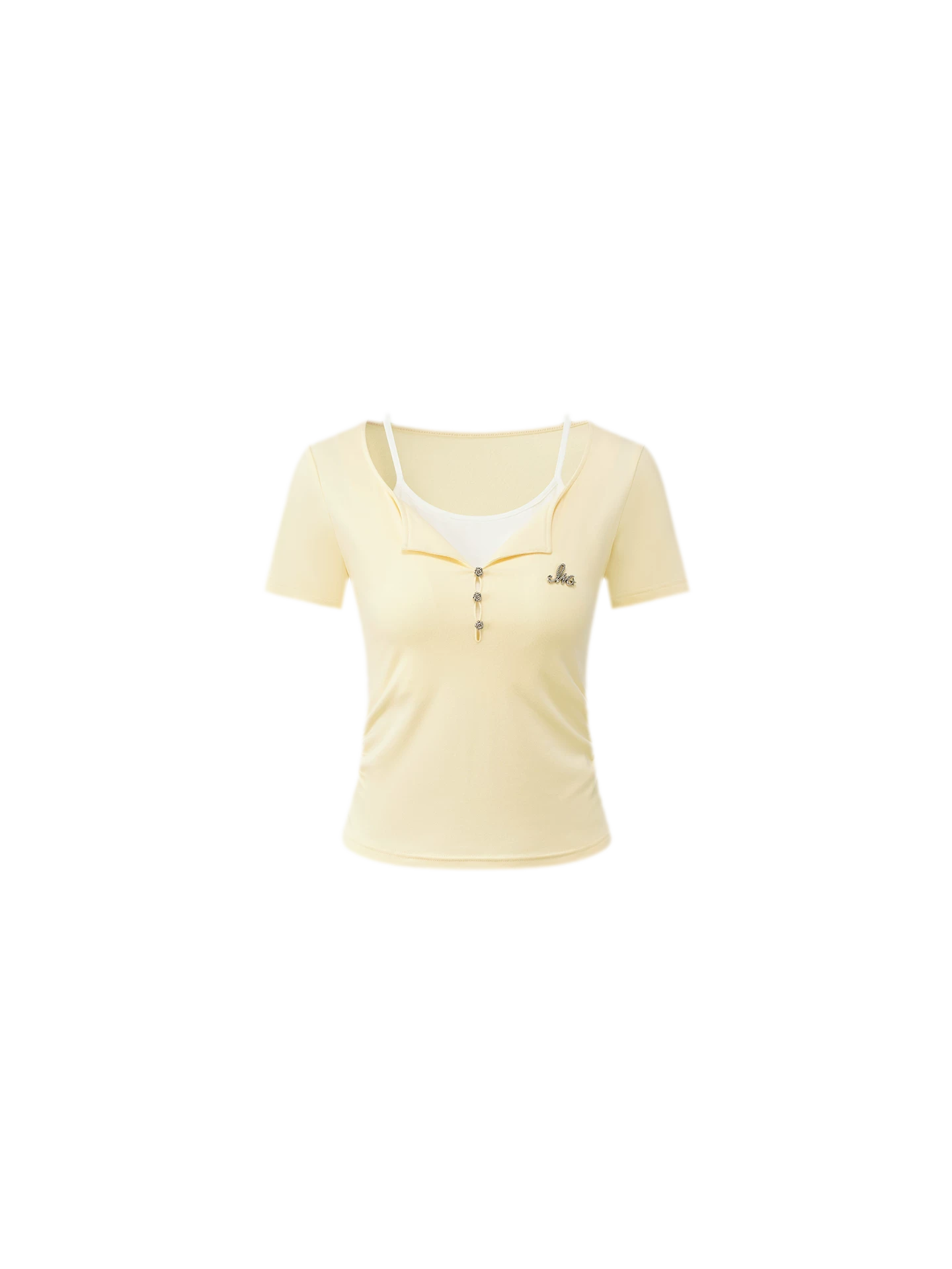 Two-Tone Layered Look Slim Fit T-Shirt