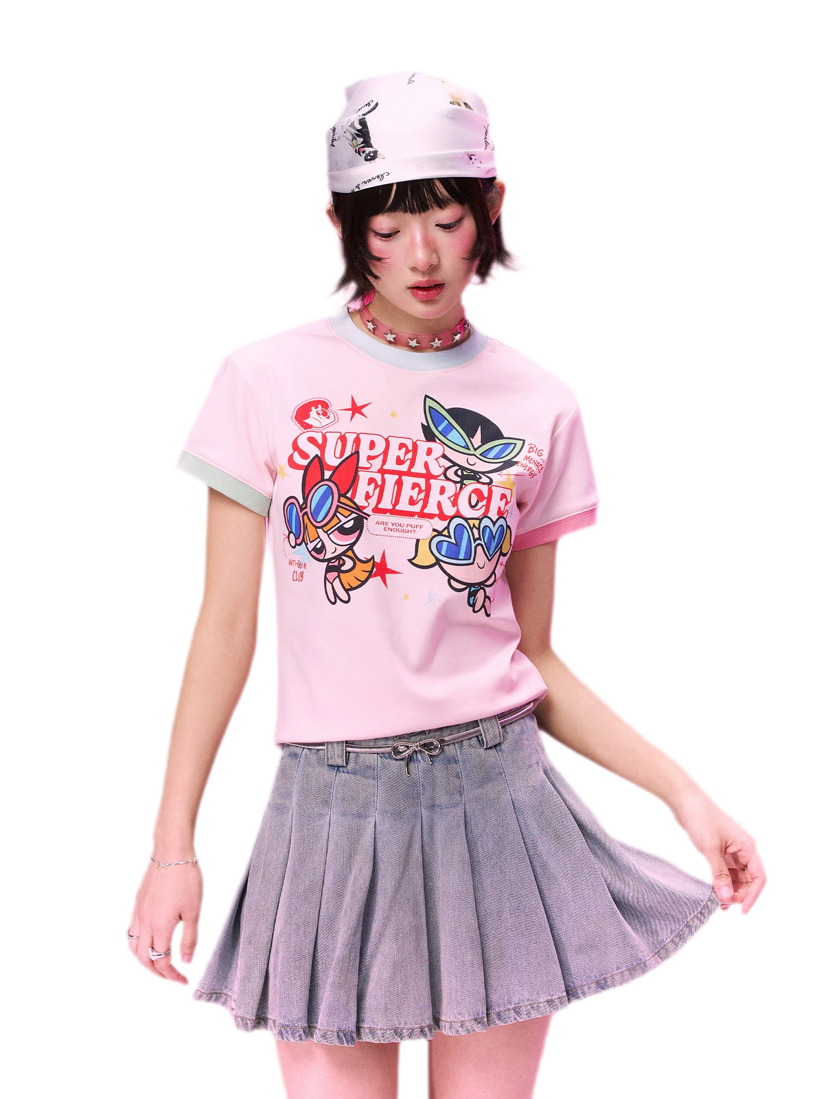 Contrast Print Fitted T-Shirt