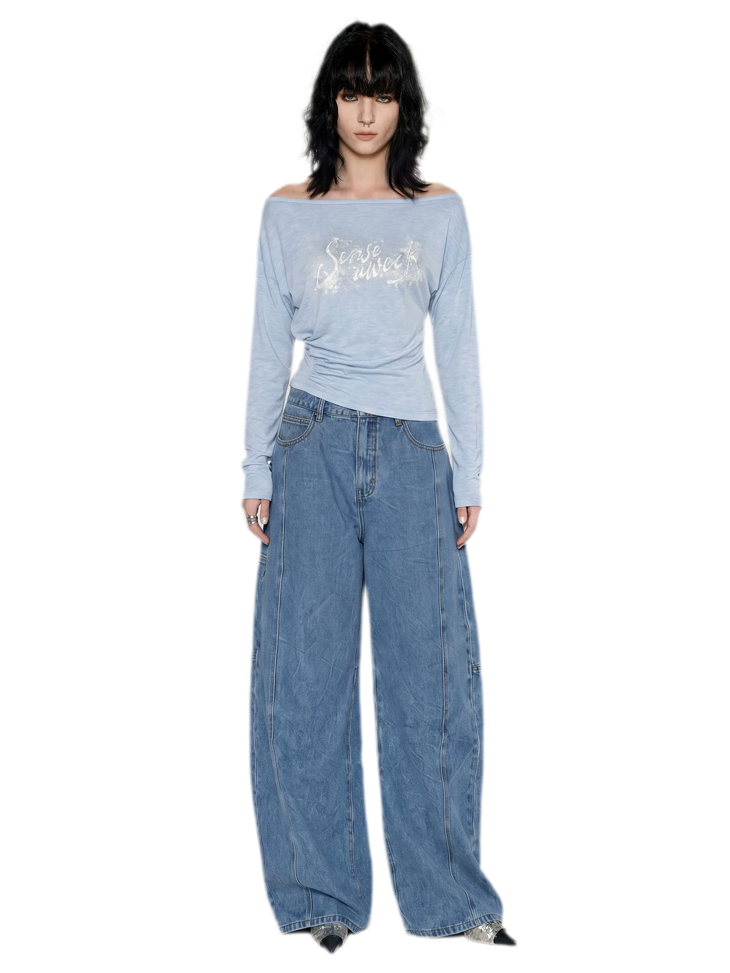 Pleated Off-Shoulder Top