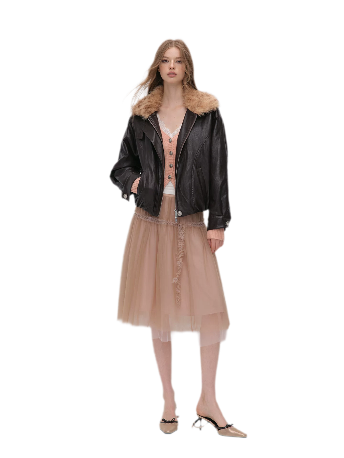 Metallic Leopard Collar Jacket