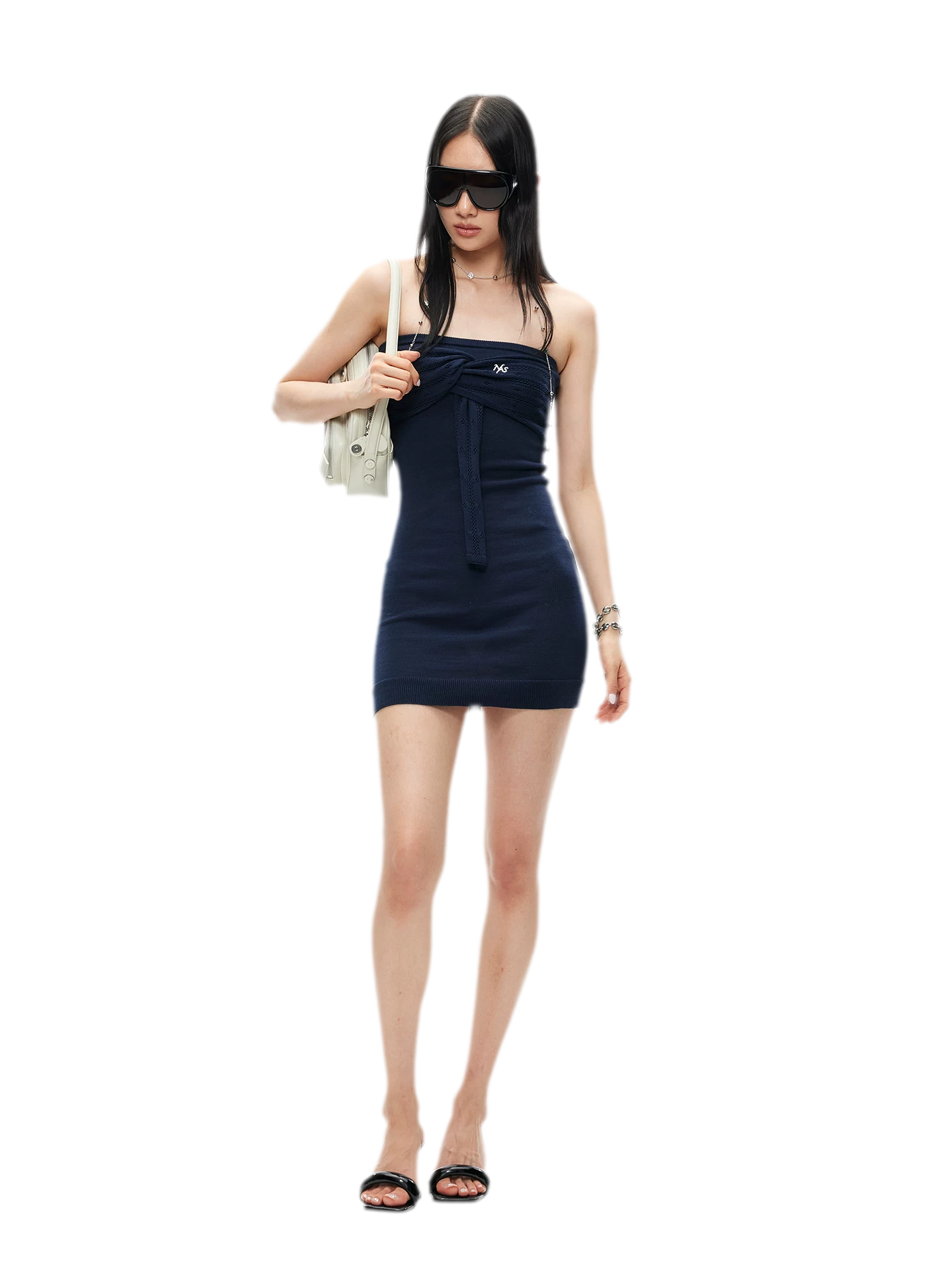 Lace-Up Tencel Dress