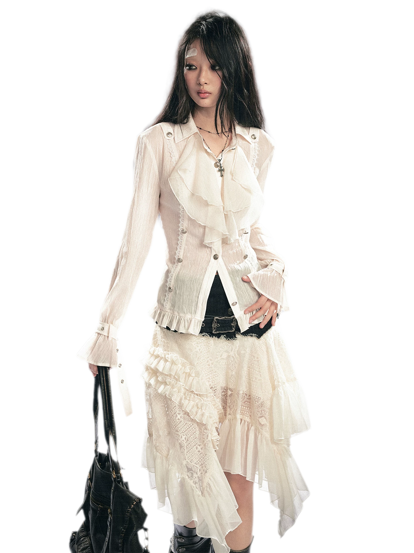 Gothic Ruffled Chiffon Shirt