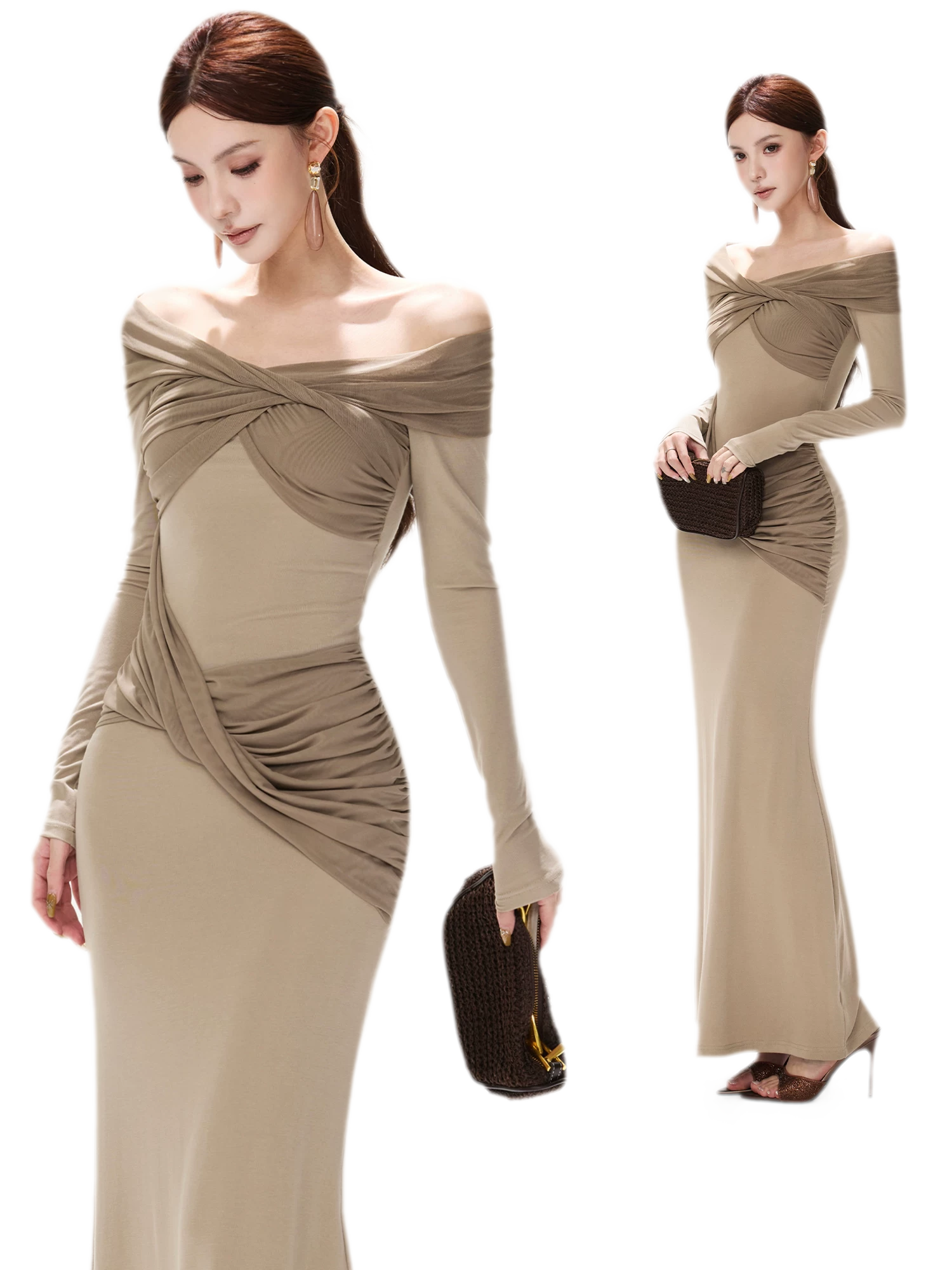 Mesh Twist Mermaid Knit Dress