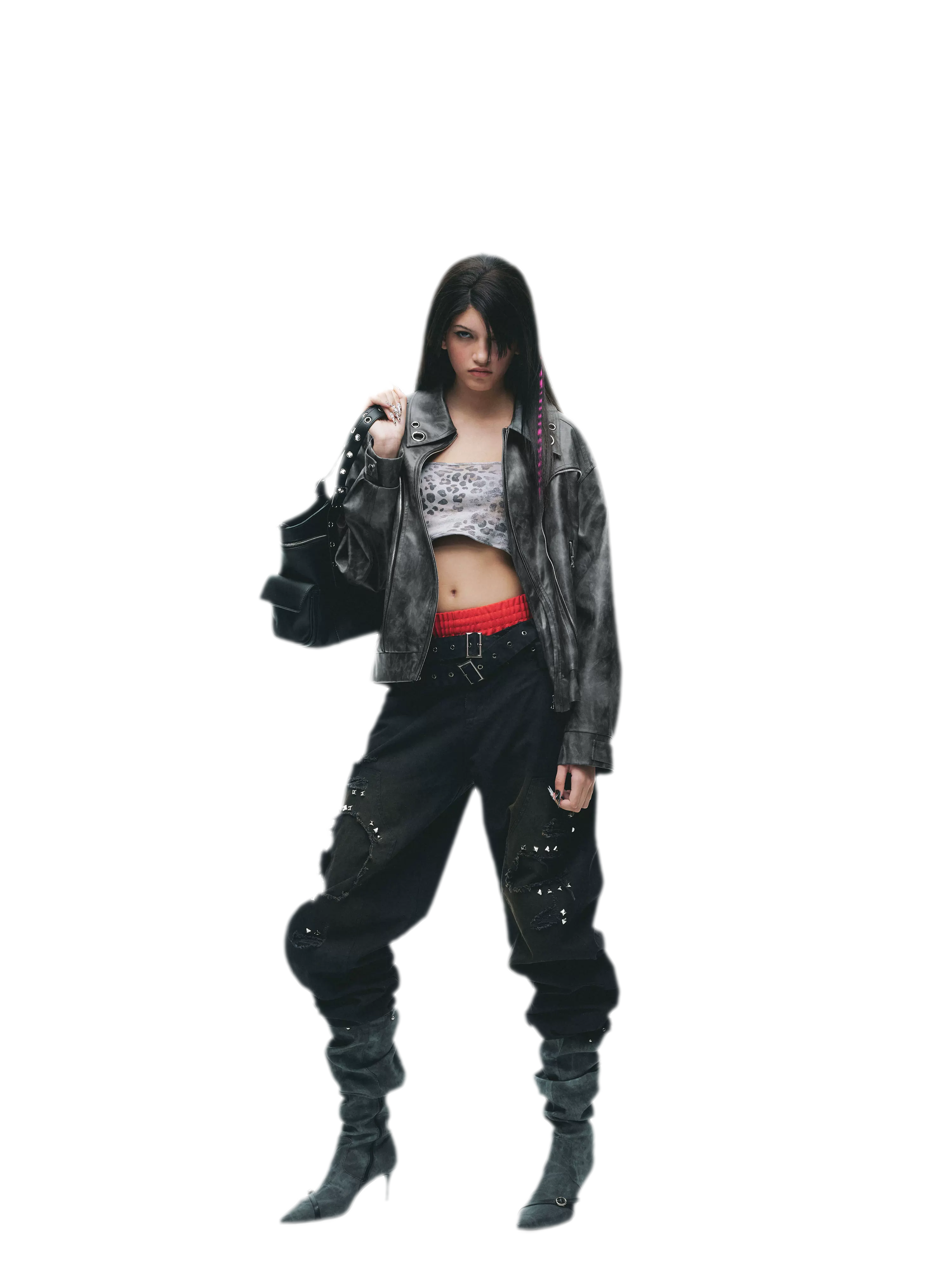 Textured Deconstructed PU Jacket