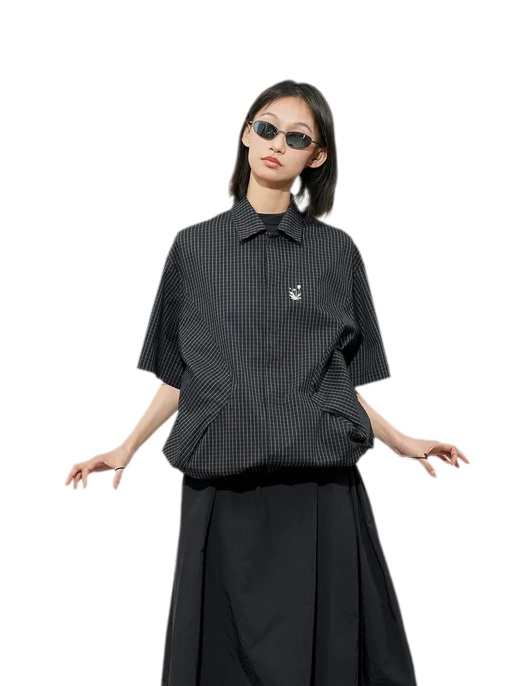 Structured Plaid Short-Sleeve Shirt