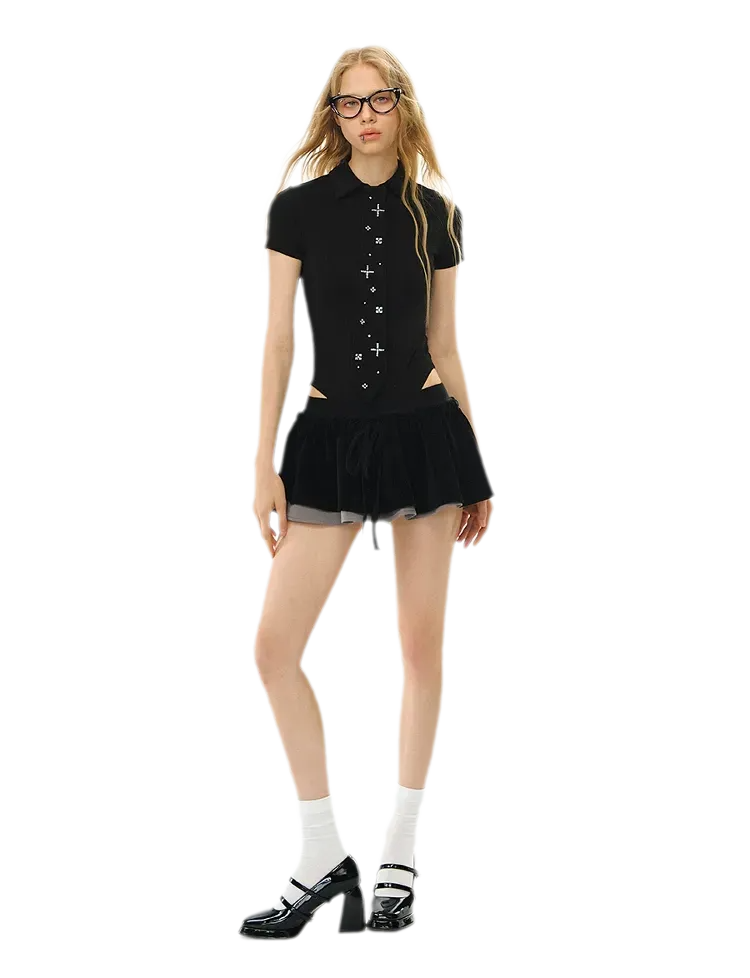 Detachable Tie Short Jumpsuit