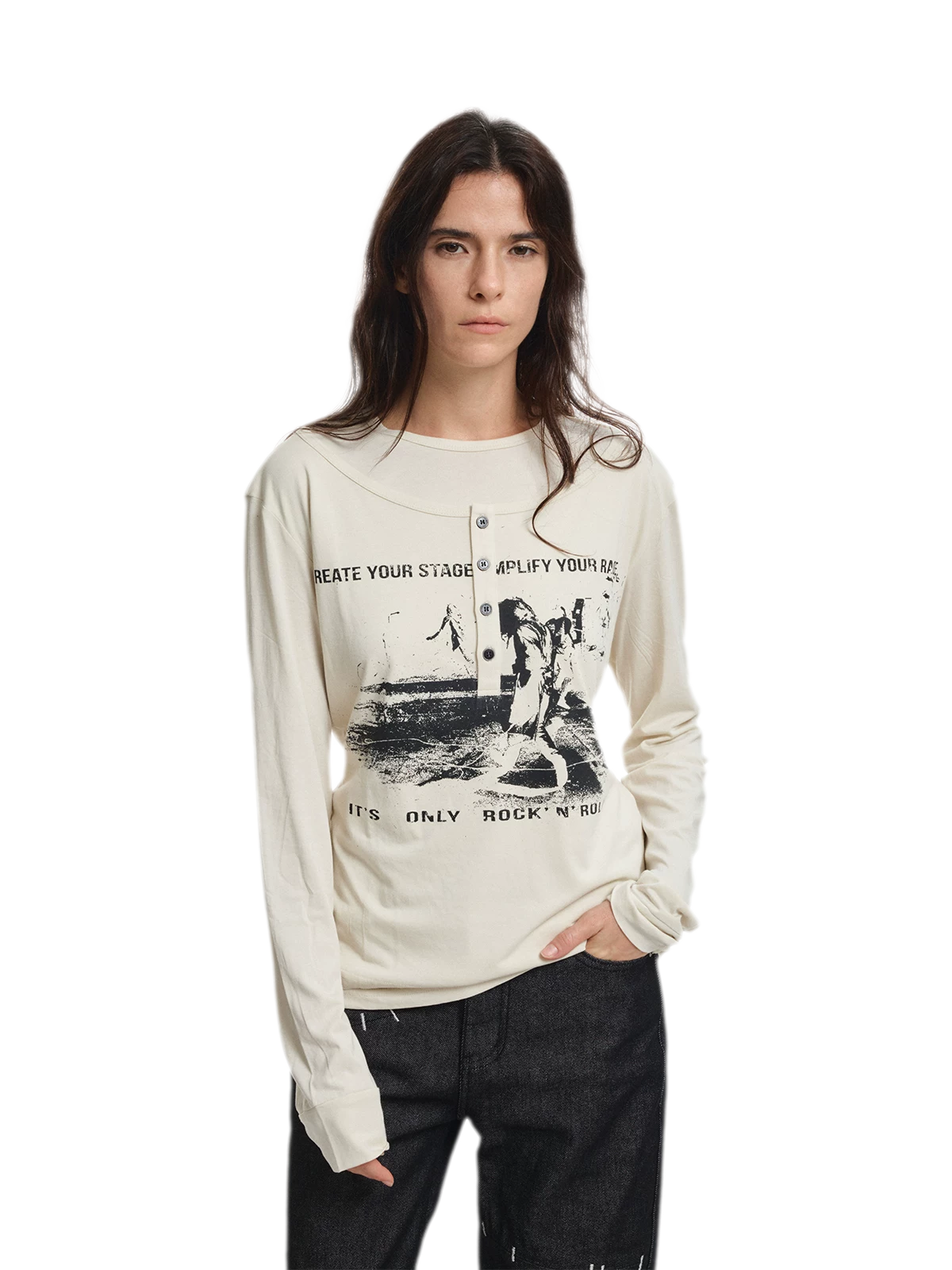 Modal Henley Long-Sleeve T-Shirt