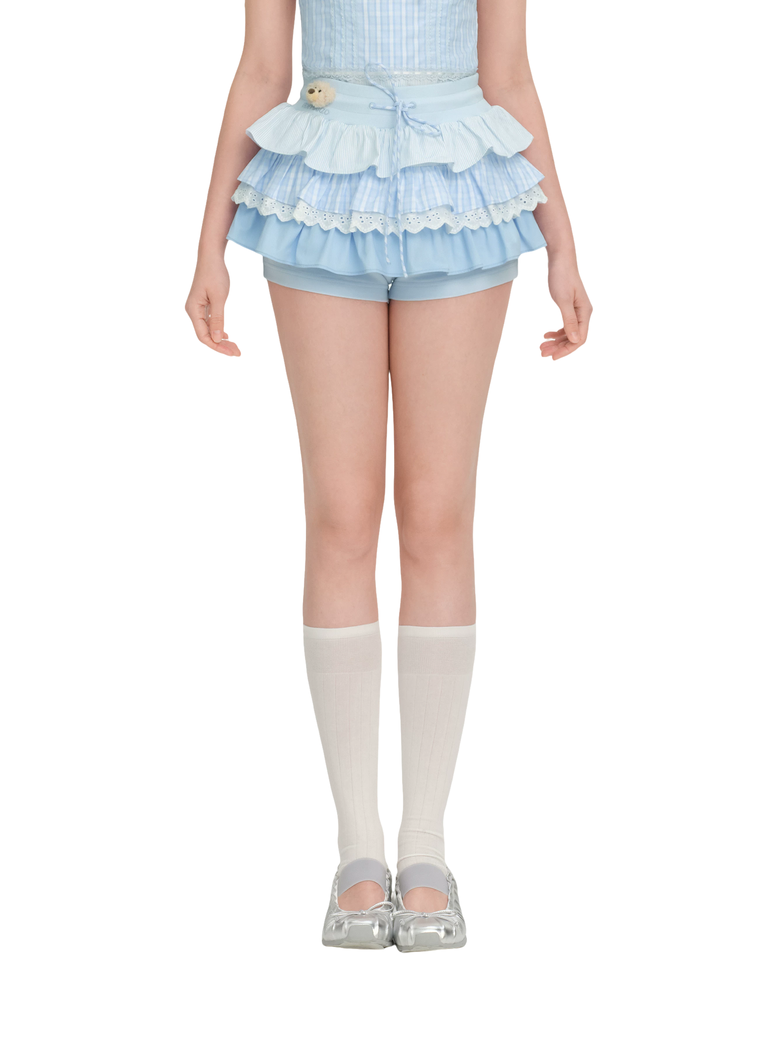 Patchwork Ruffle Shorts