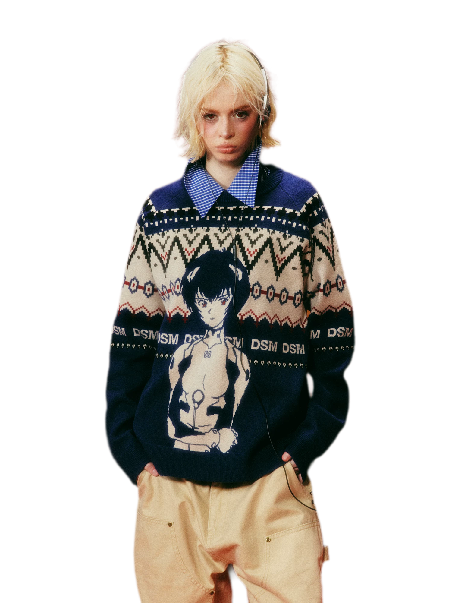 Jacquard Relaxed Graphic Sweater