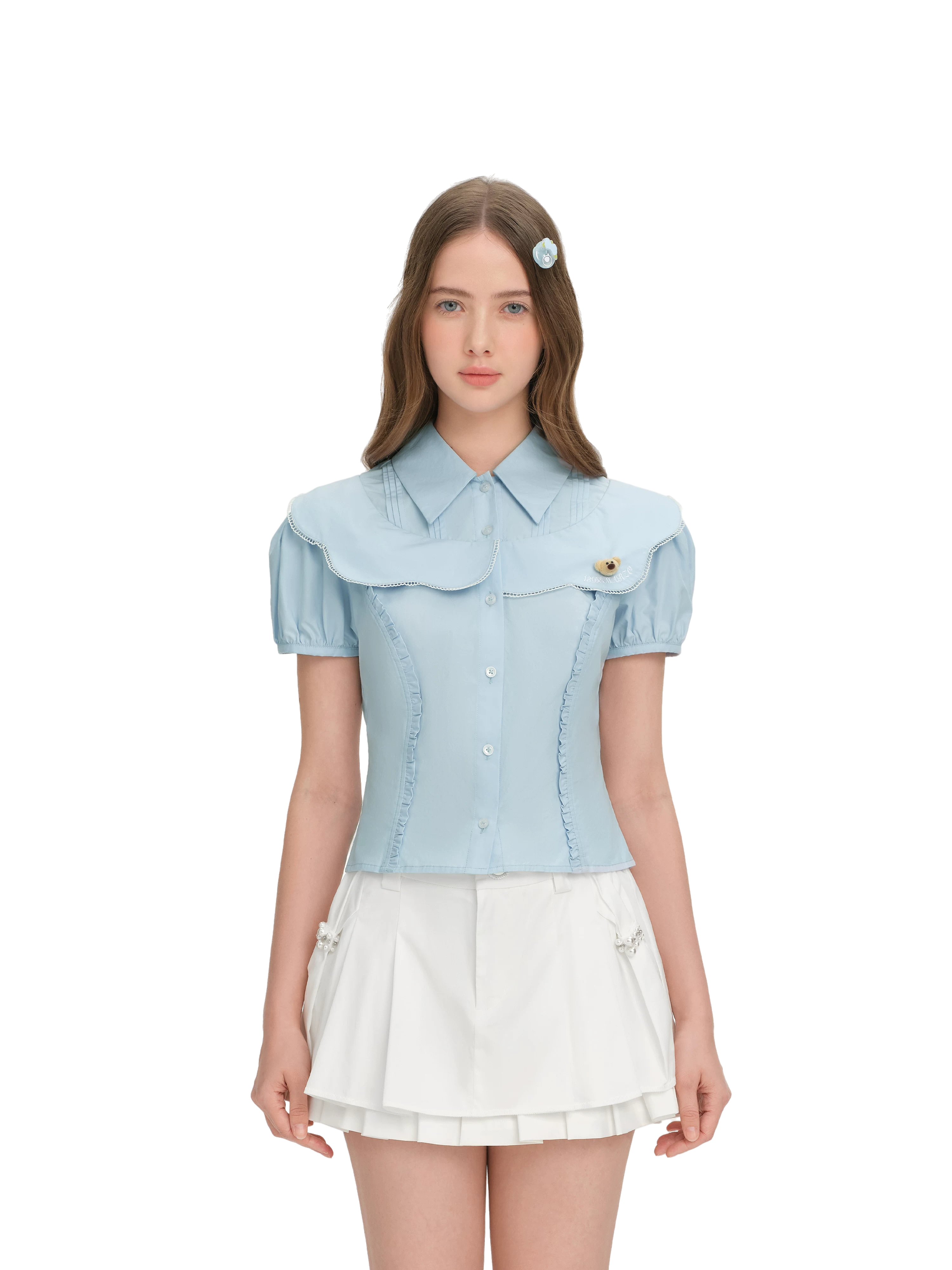 Patchwork Two-in-One Short Shirt
