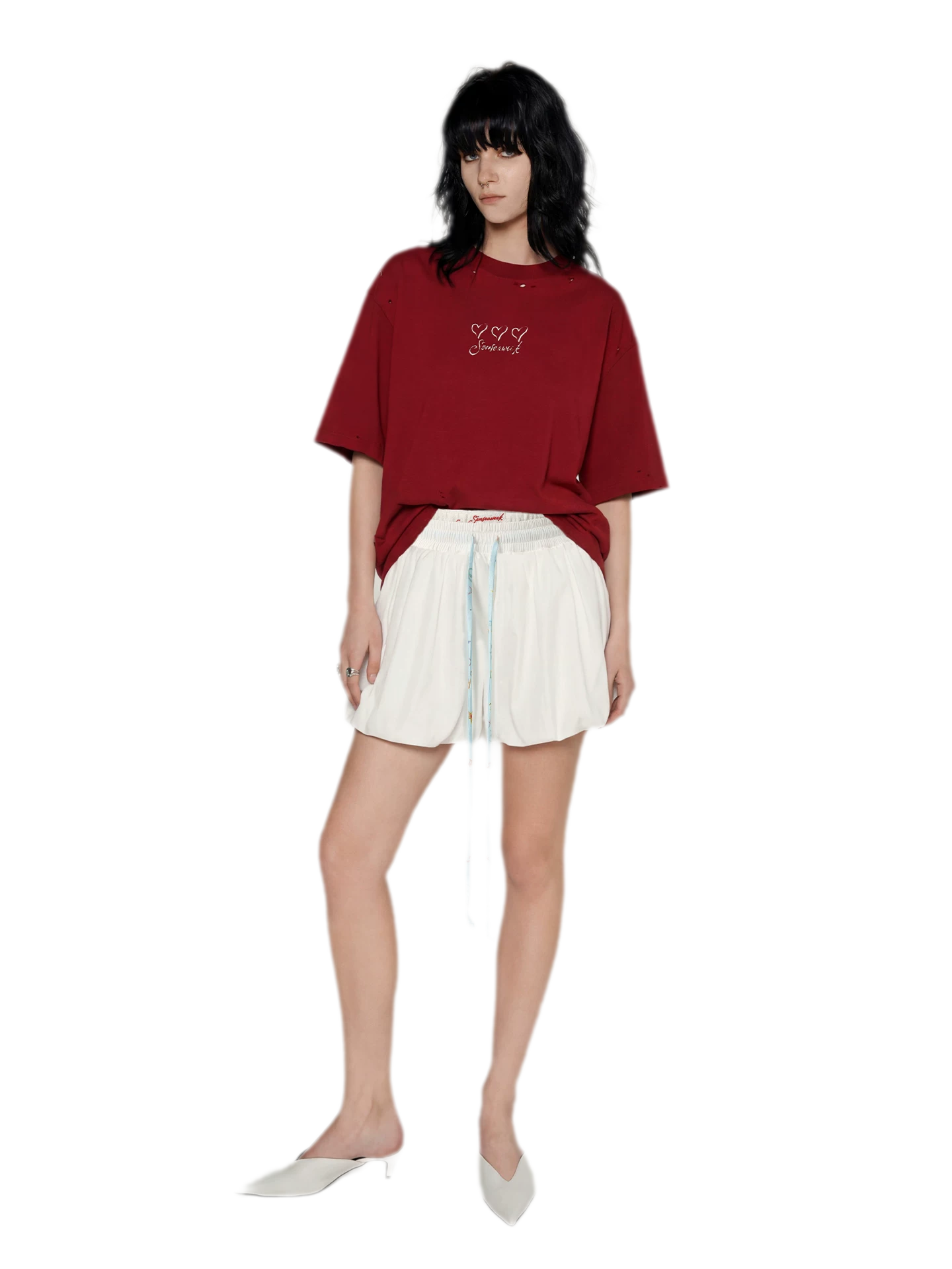 Printed Double-Waist Bubble Skirt