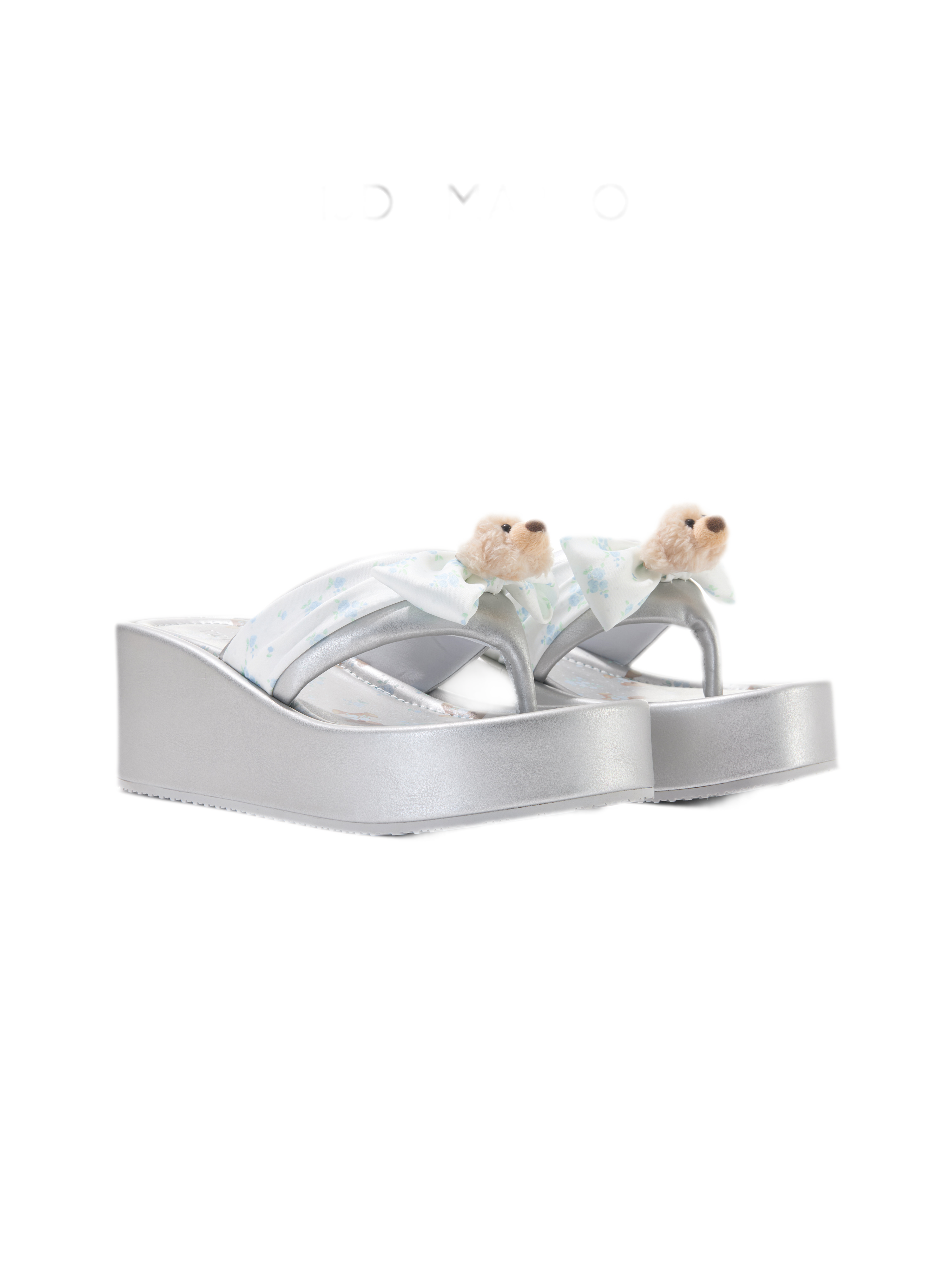Floral Wedge Thong Sandals