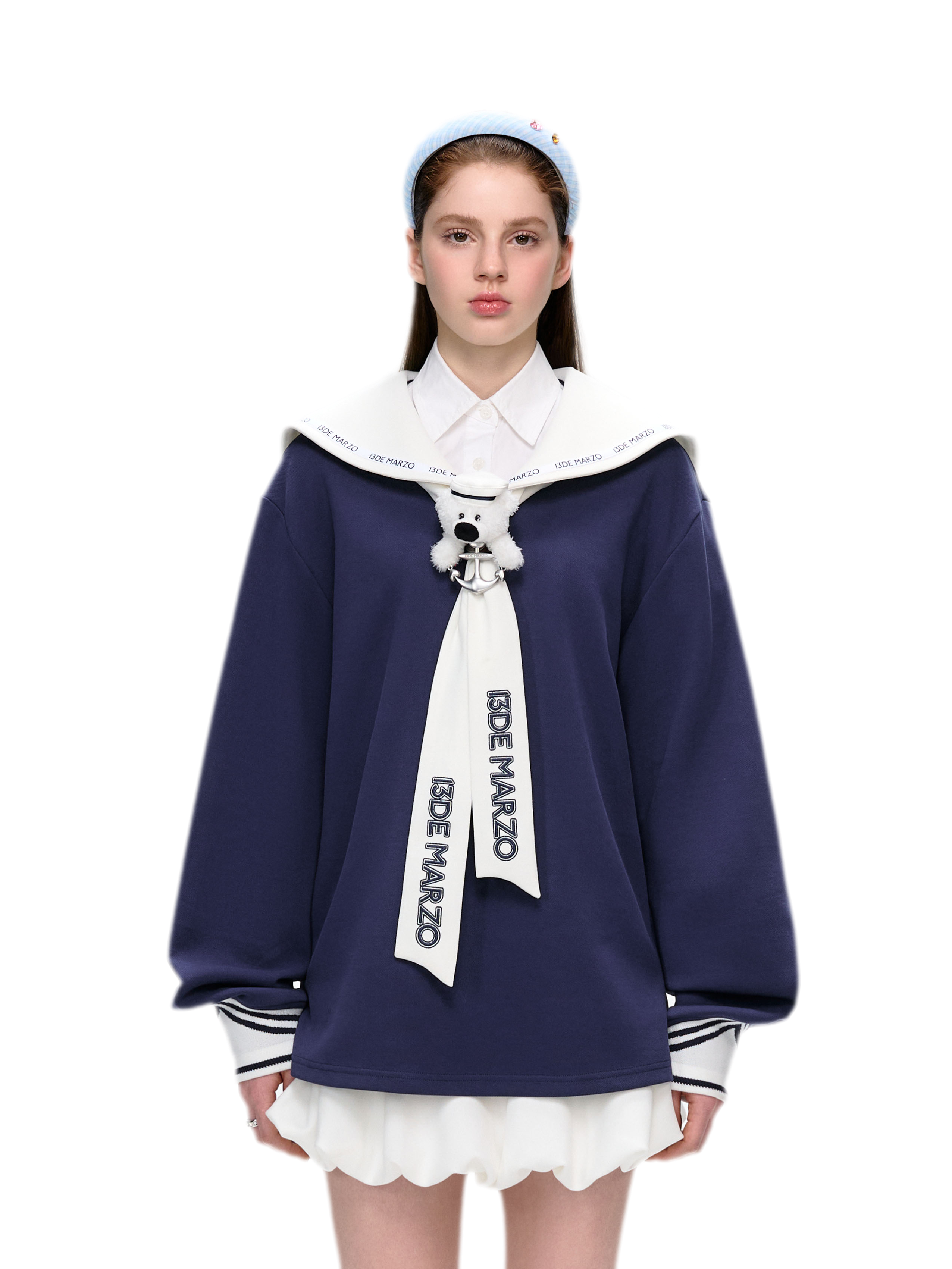 Sailor Collar Long Sleeve Top
