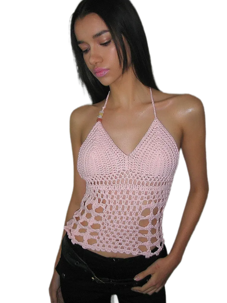 Handmade Crochet V-Neck Top
