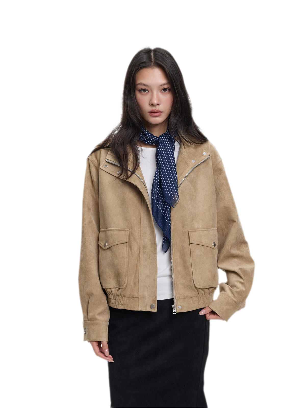 Faux Suede Structured Jacket