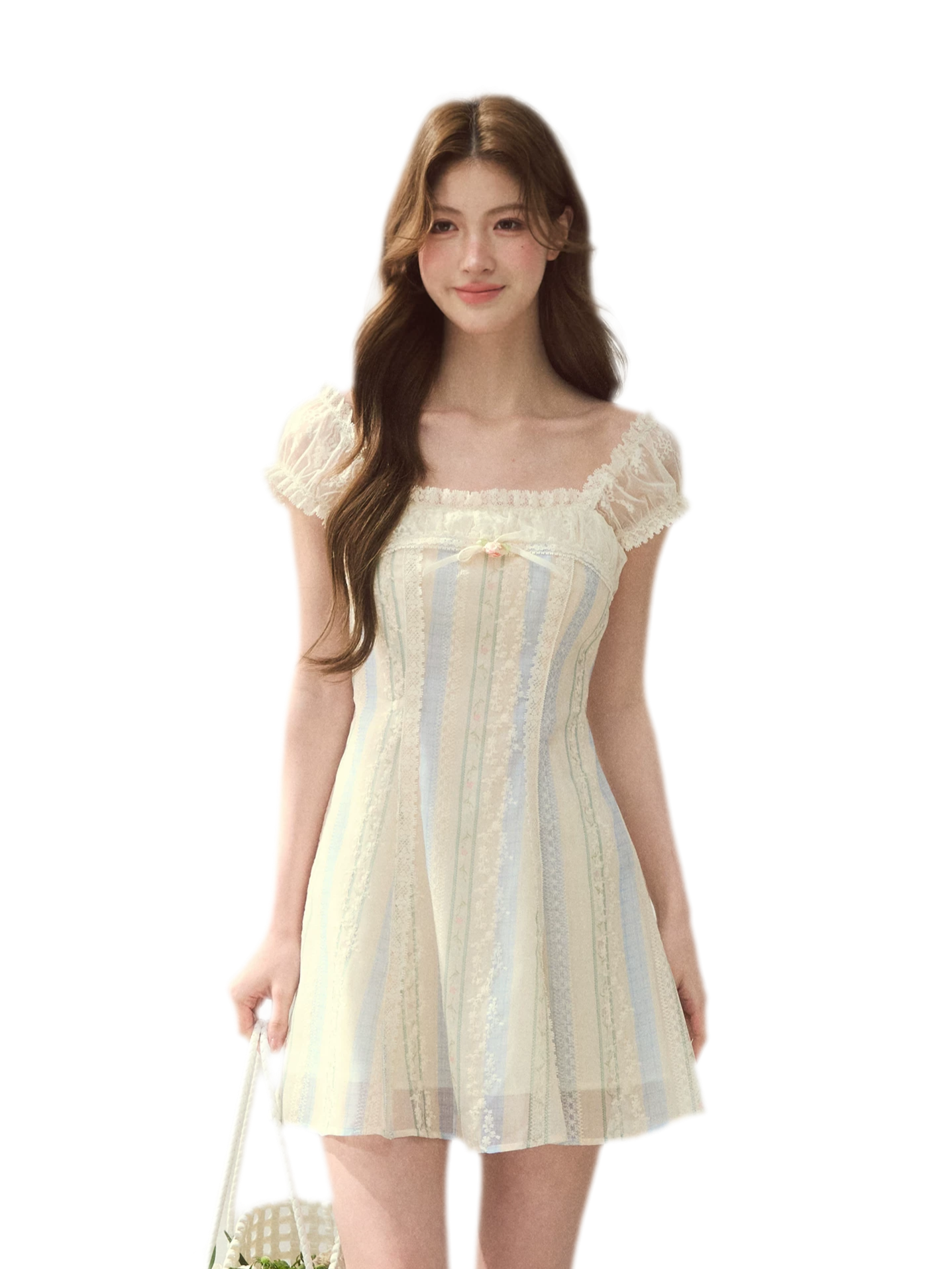 Floral Stripe A-Line Dress