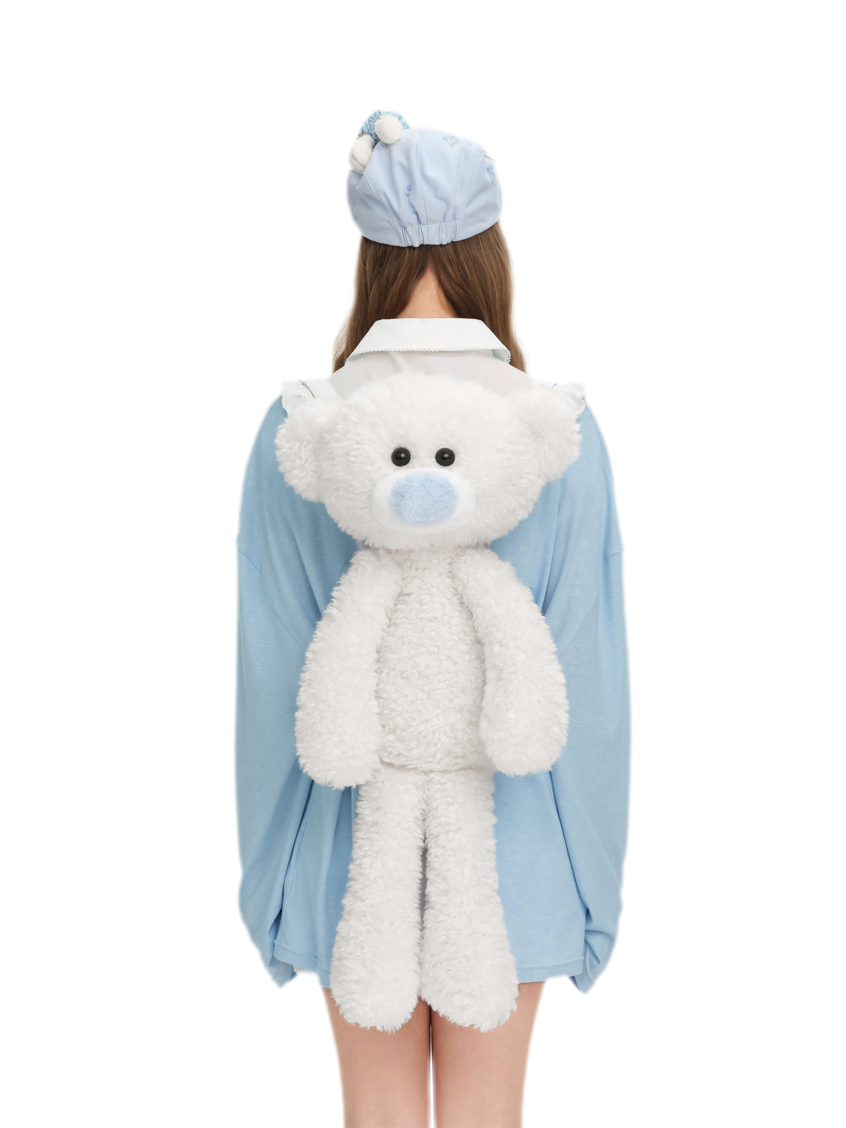 Floral Plush Bear Backpack