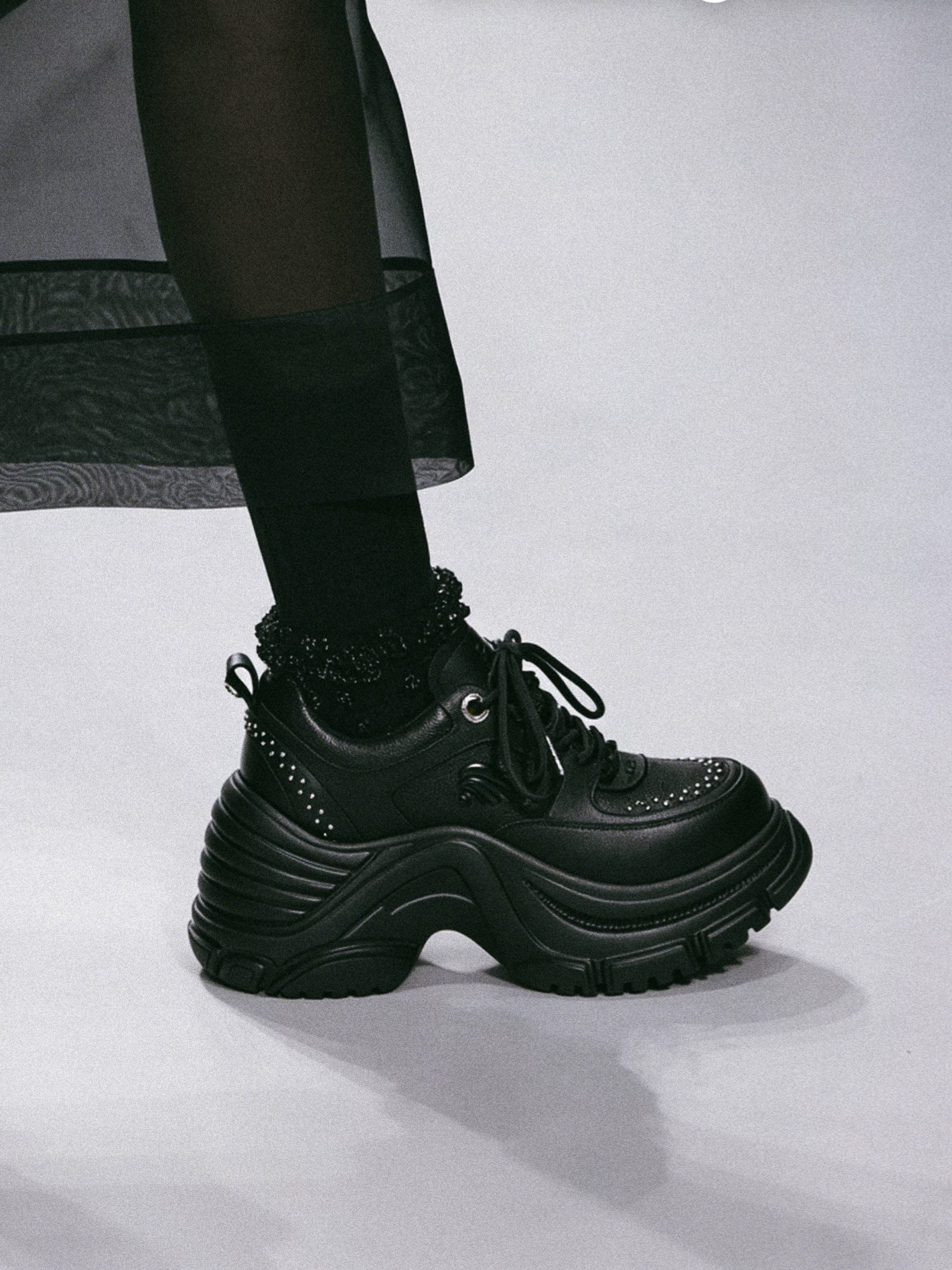 Leather Height-Increase Sneakers
