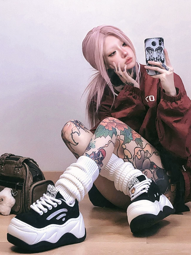 Wave Sole Platform Sneakers