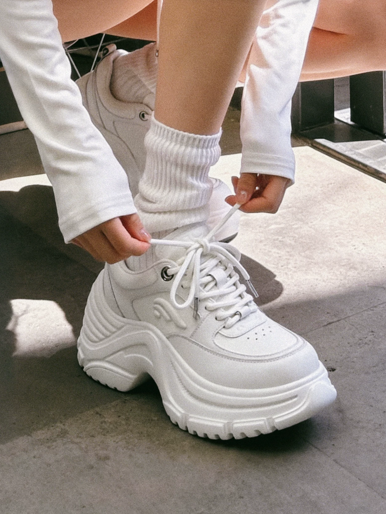 Leather Sculpted Dad Shoes