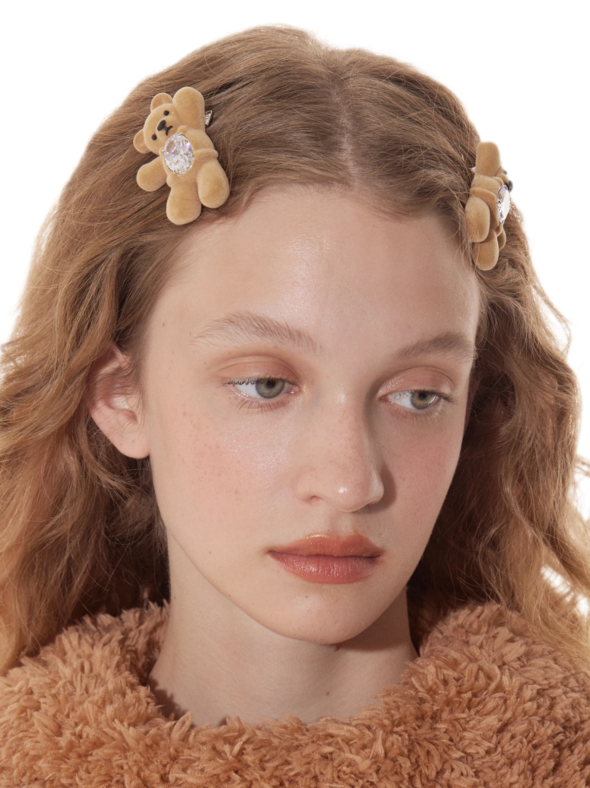 Plush Gemstone Bear Hair Clip