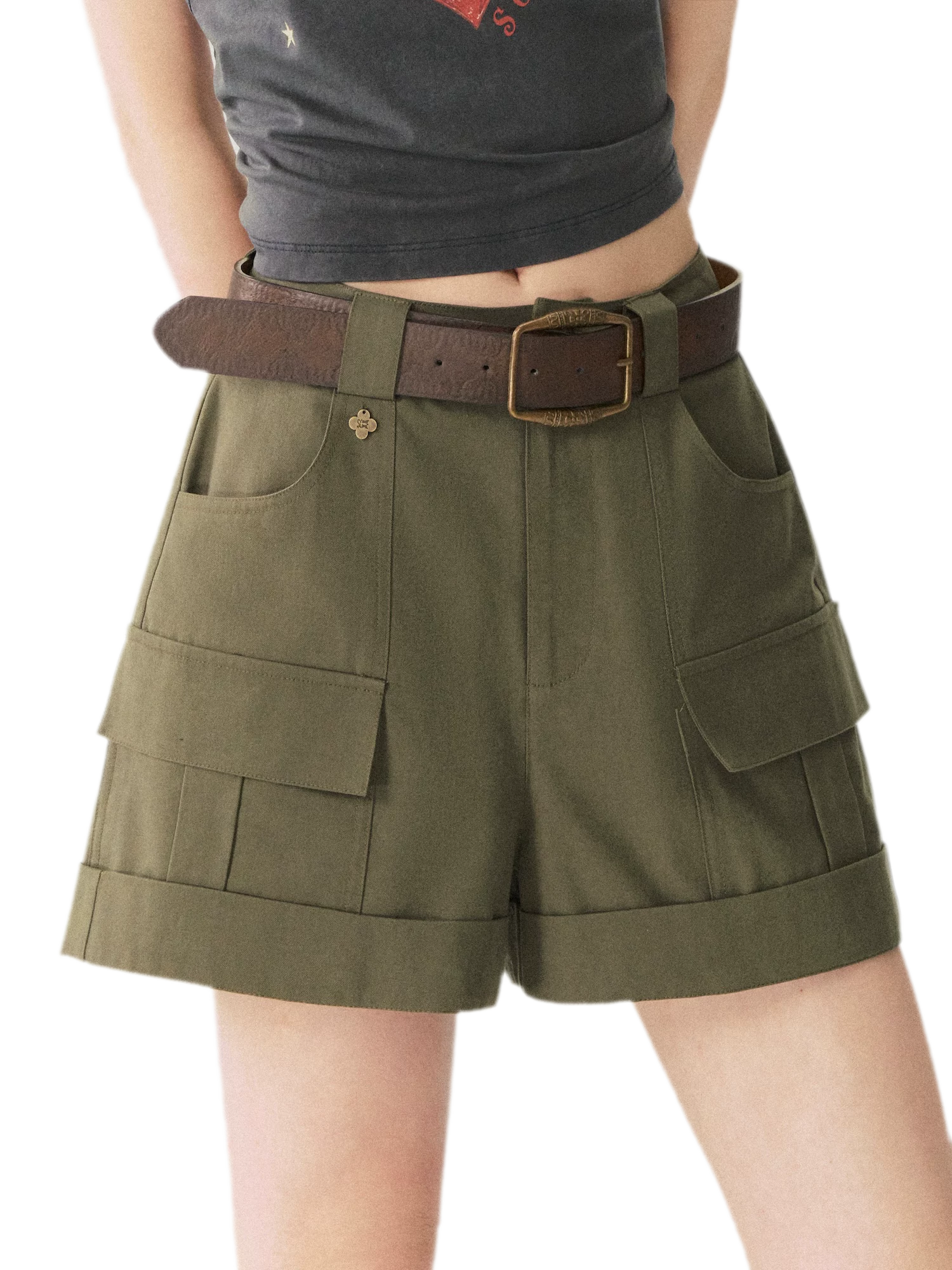 Multi Pocket Cuffed Shorts