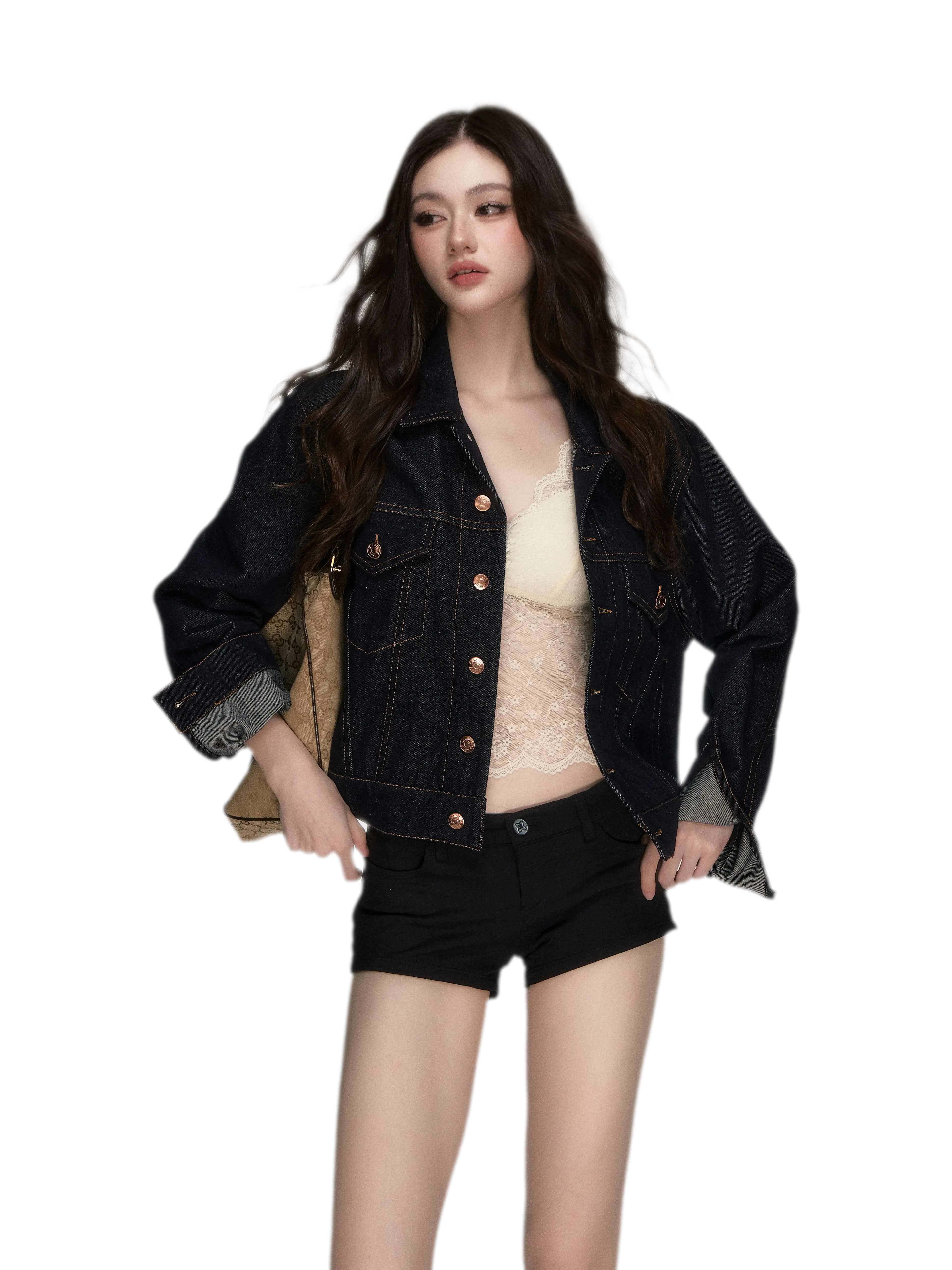 Raw Denim Cropped Jacket