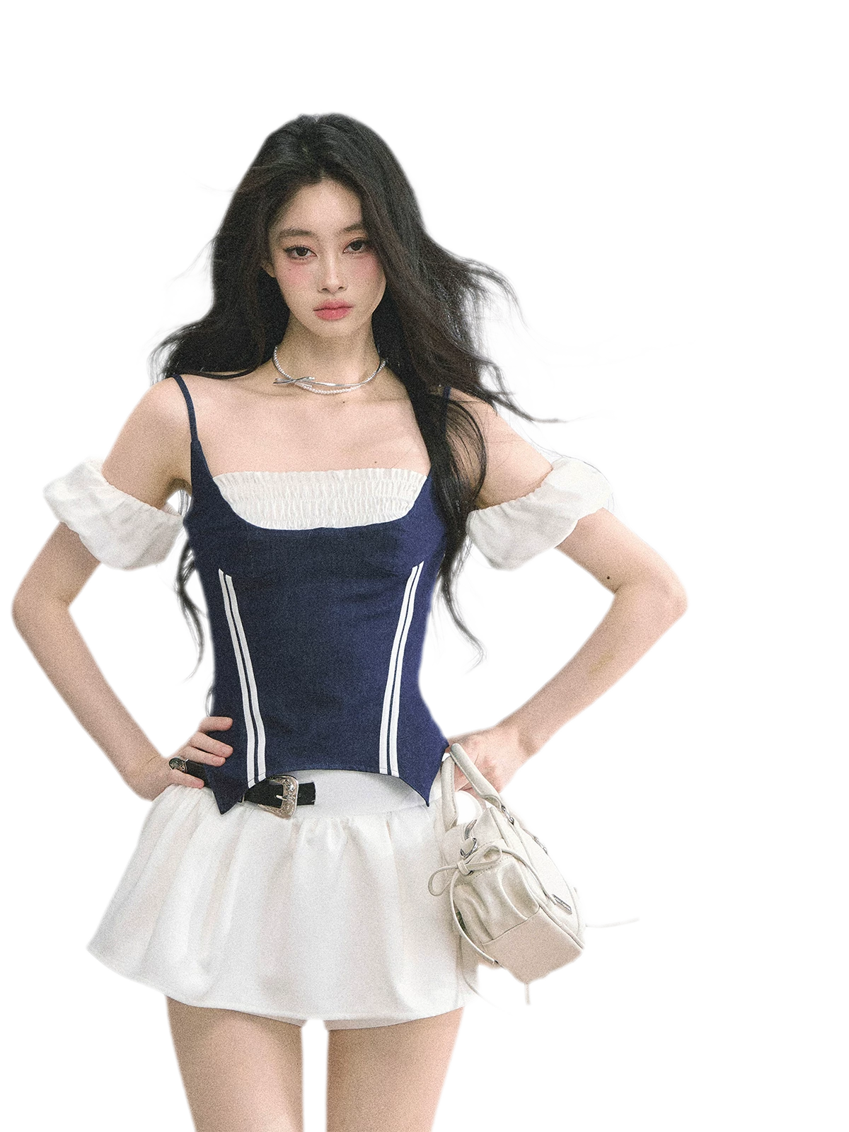 Corset Waist Puff Top
