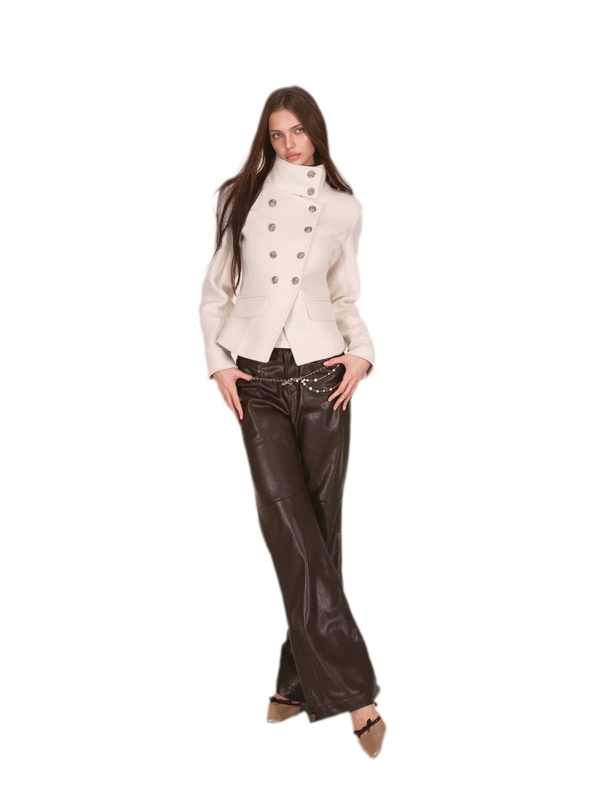 Structured Napoleon Double-Breasted Jacket