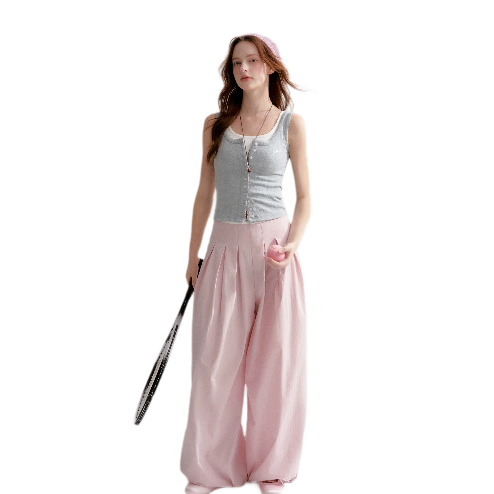 Lightweight Pleated Balloon Pants