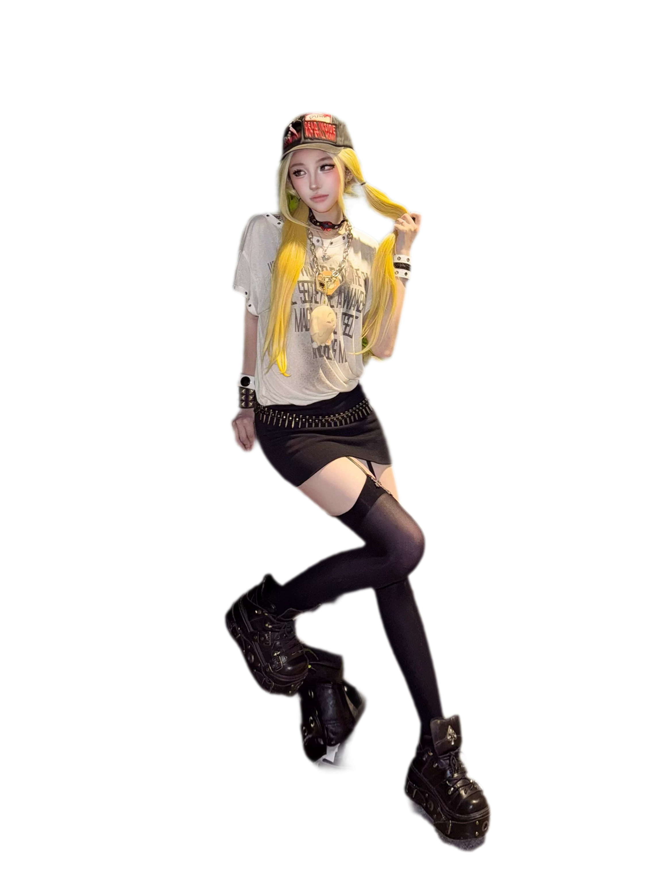 Studded Patchwork Graphic Dress