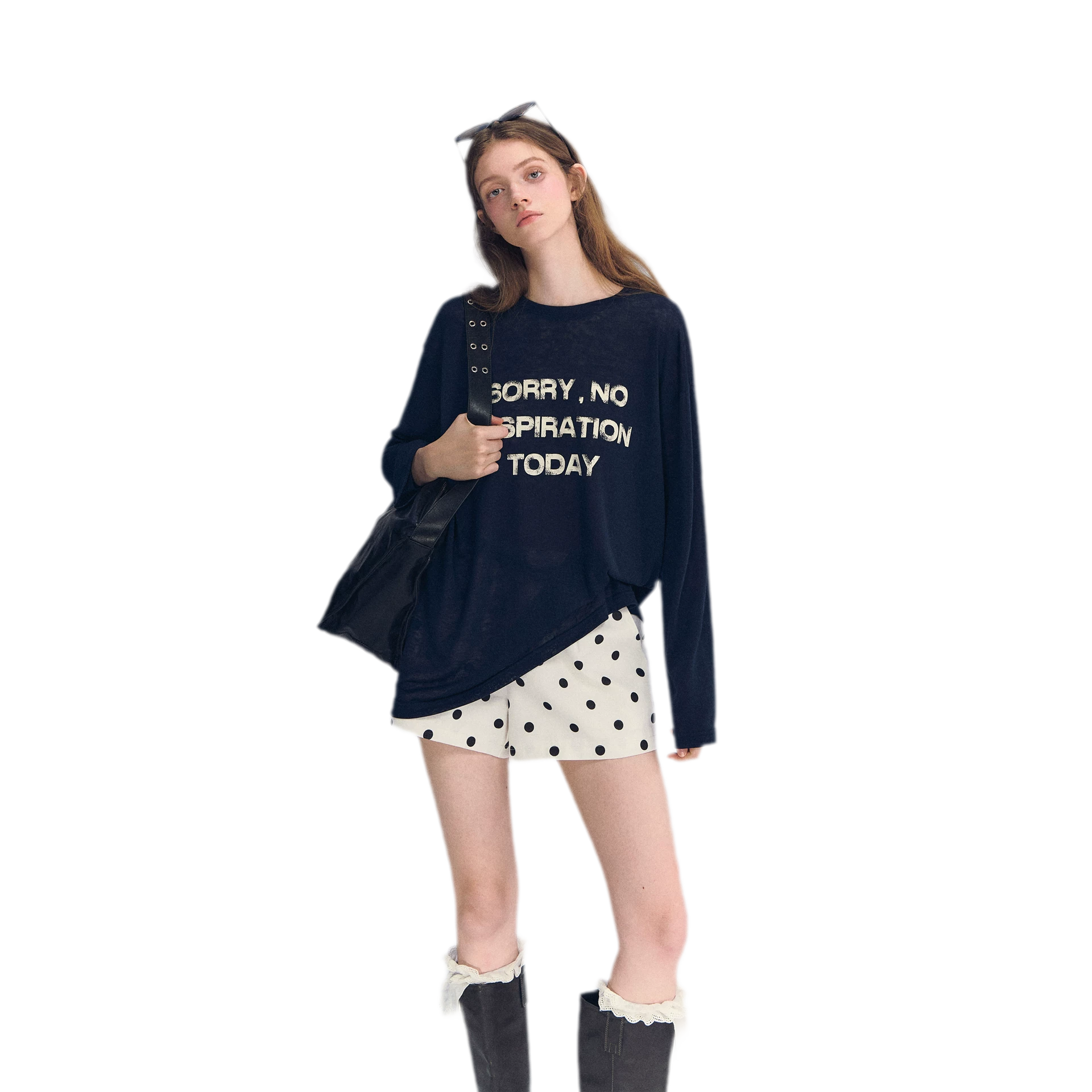 Lyocell Print Long Sleeve Top