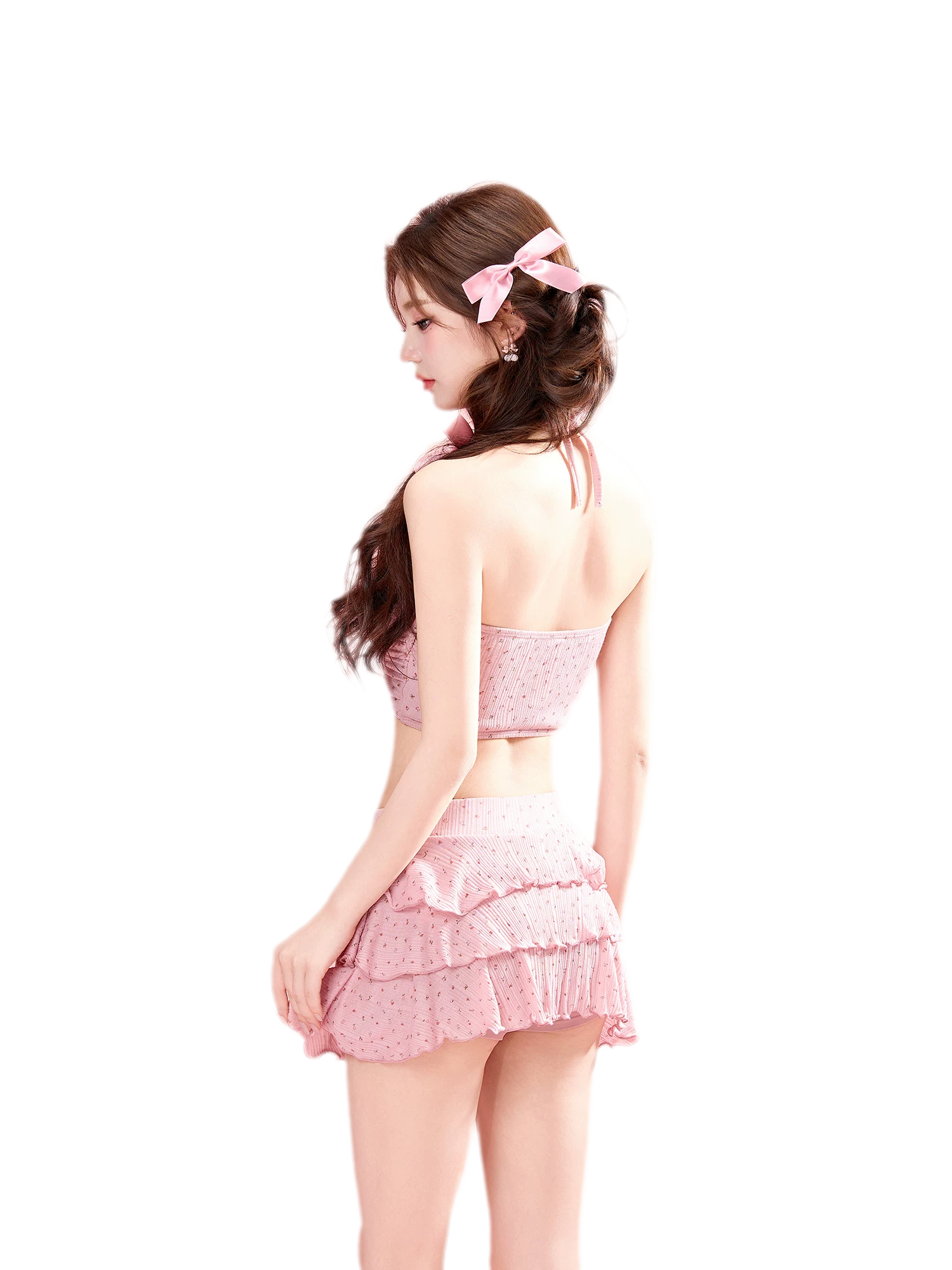 Ruffled Skirt Swim Set