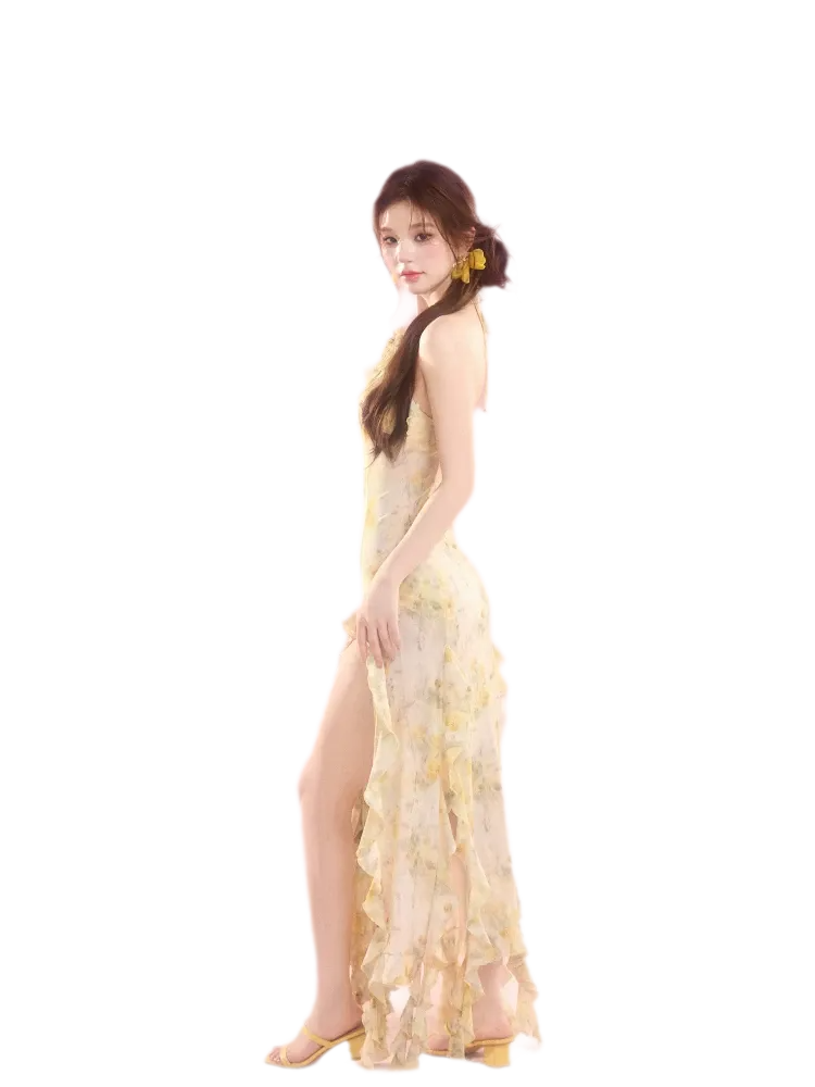 Sunlit Ruffle Swim Dress
