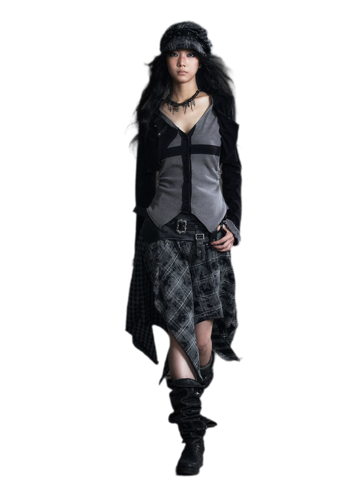 Faux Two-Piece Knit Cardigan