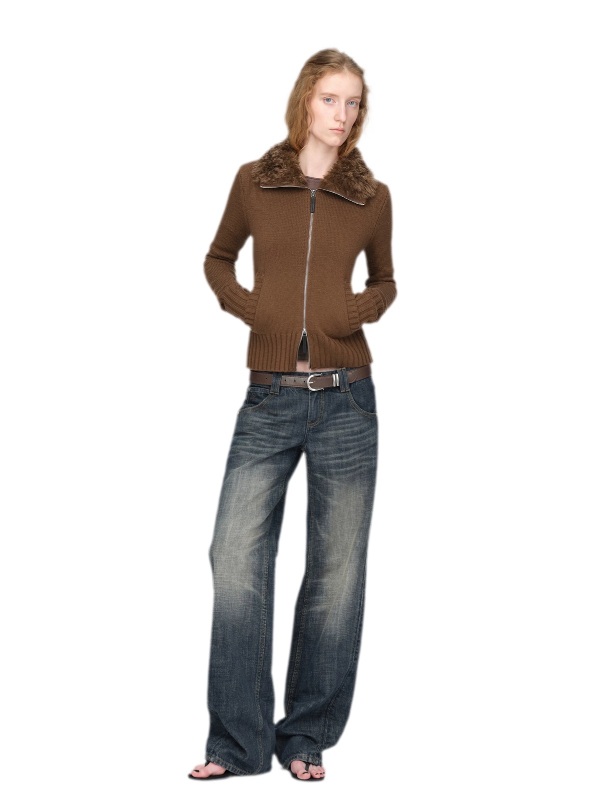 Wool Ribbed Fitted Cardigan