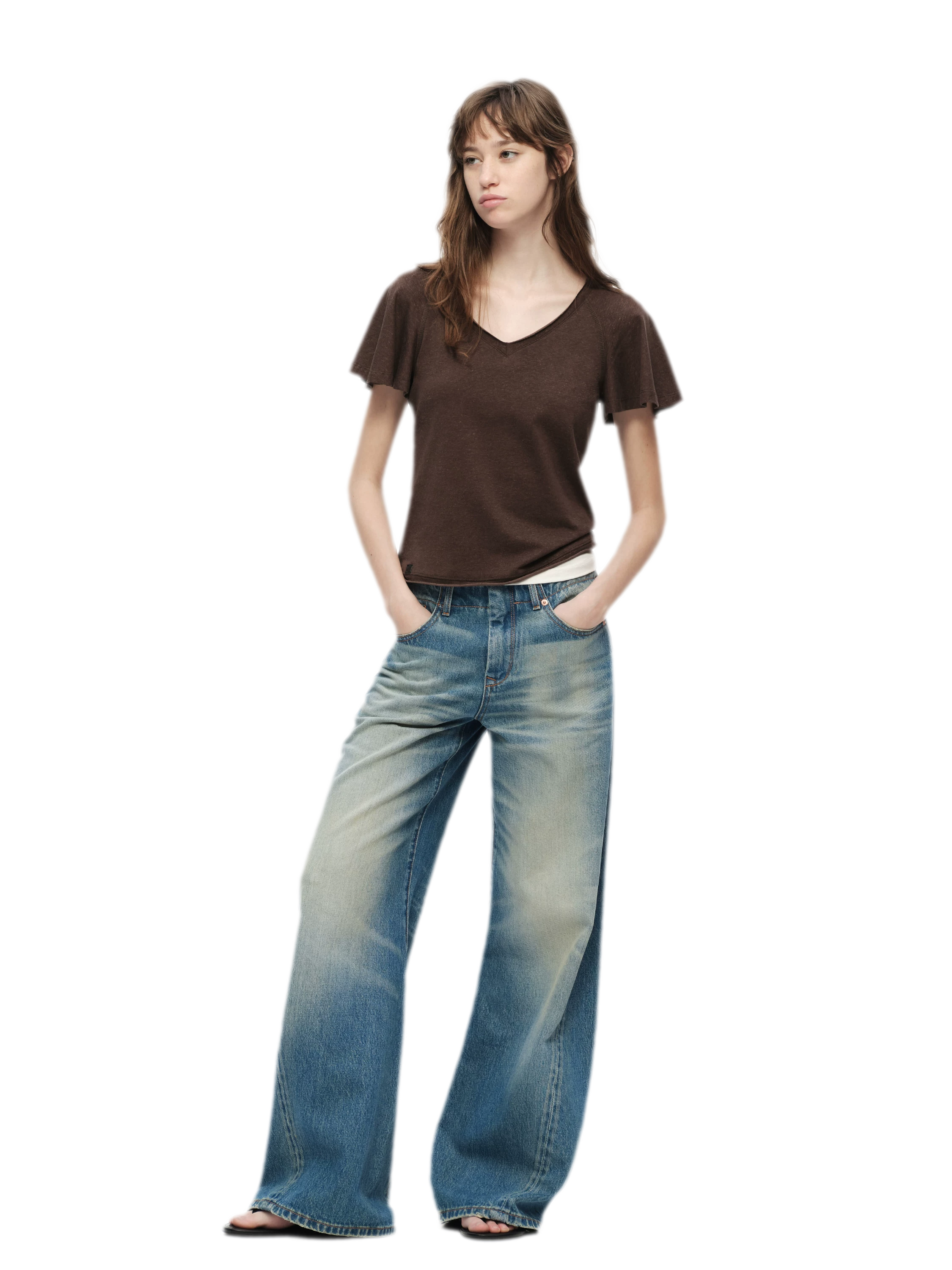 Vintage Wash Wide Jeans
