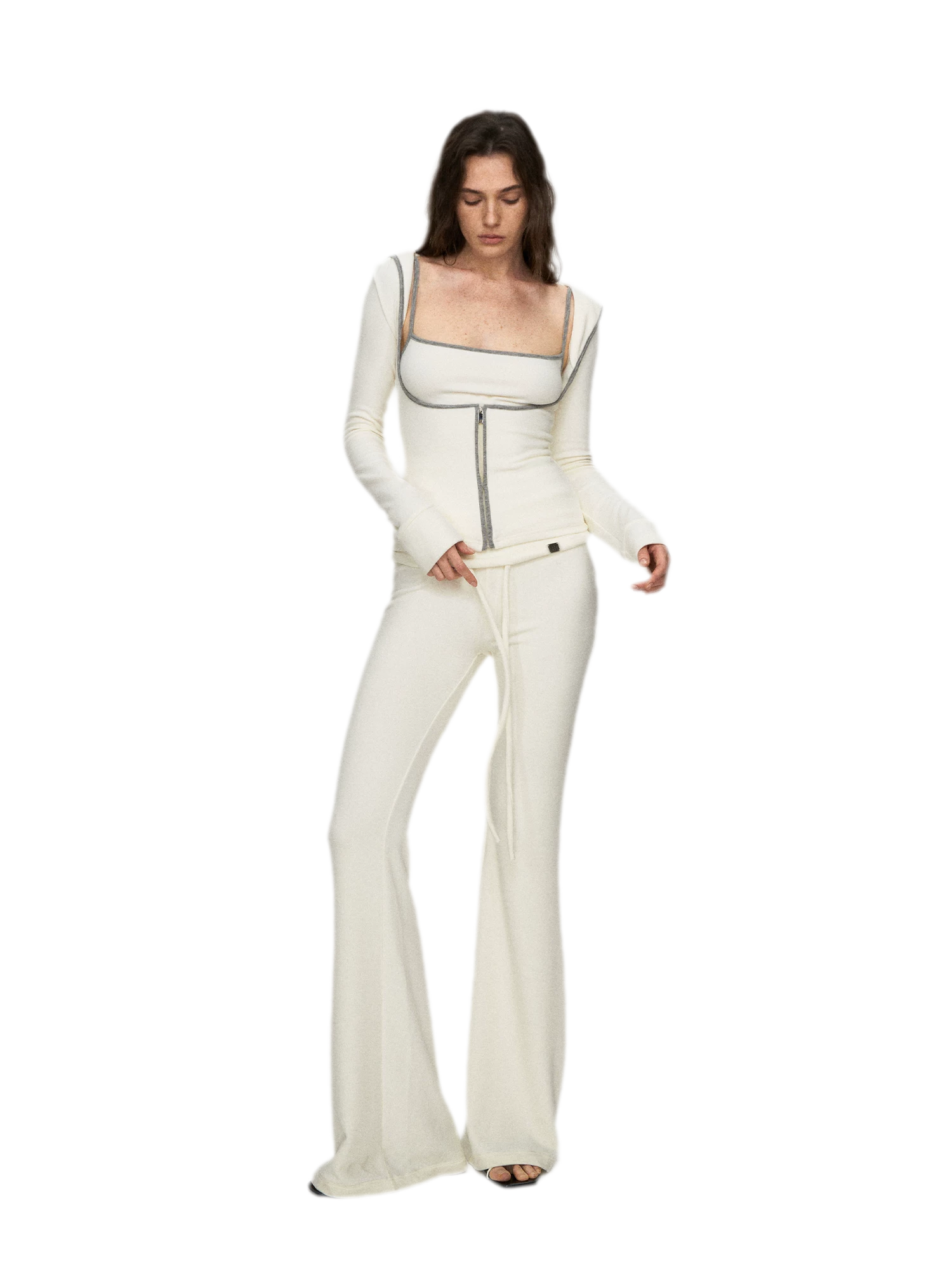 Soft Viscose Blend Three-Piece Set: Cardigan, Camisole &