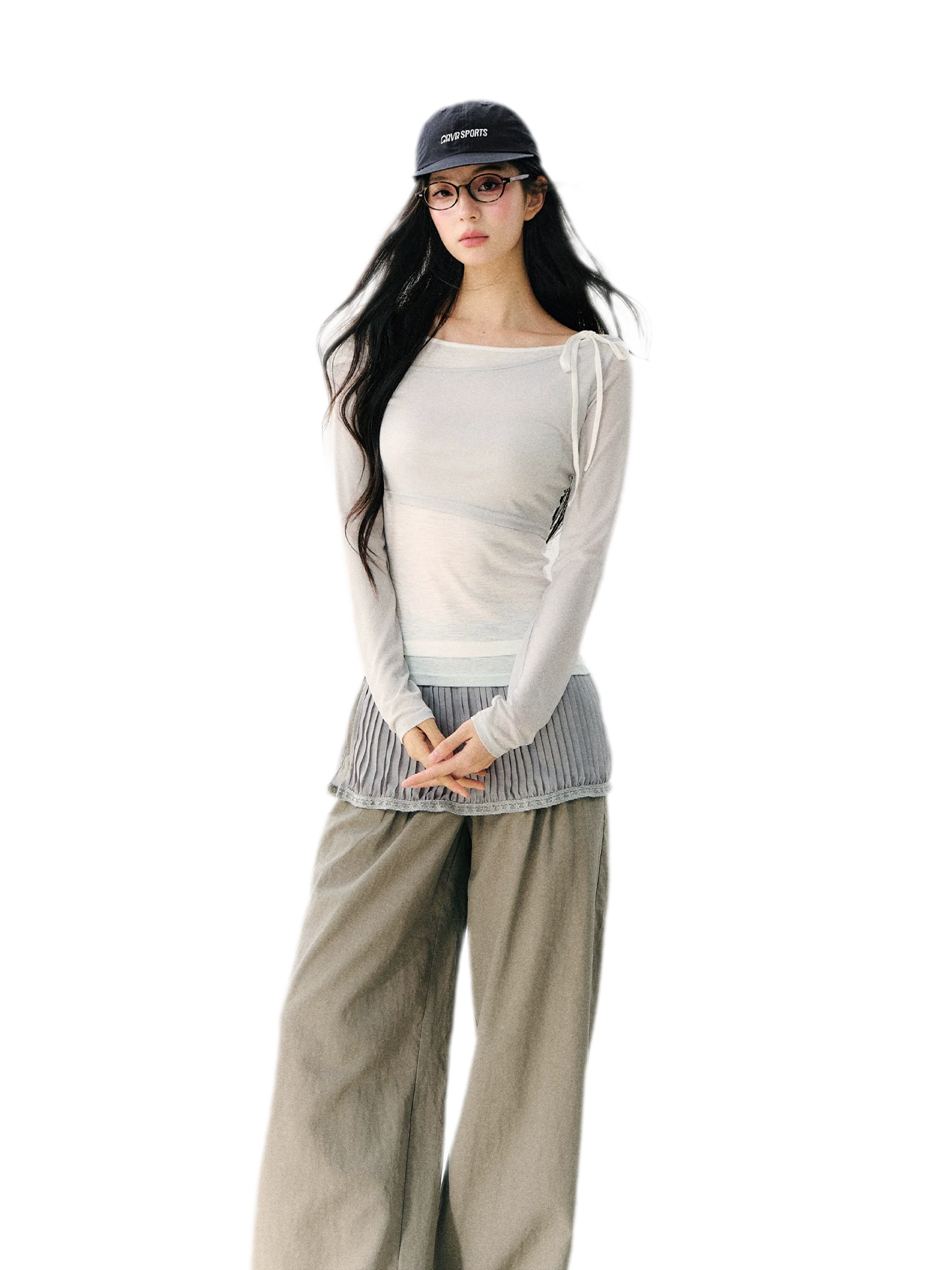 Asymmetric Tie Shoulder Tee
