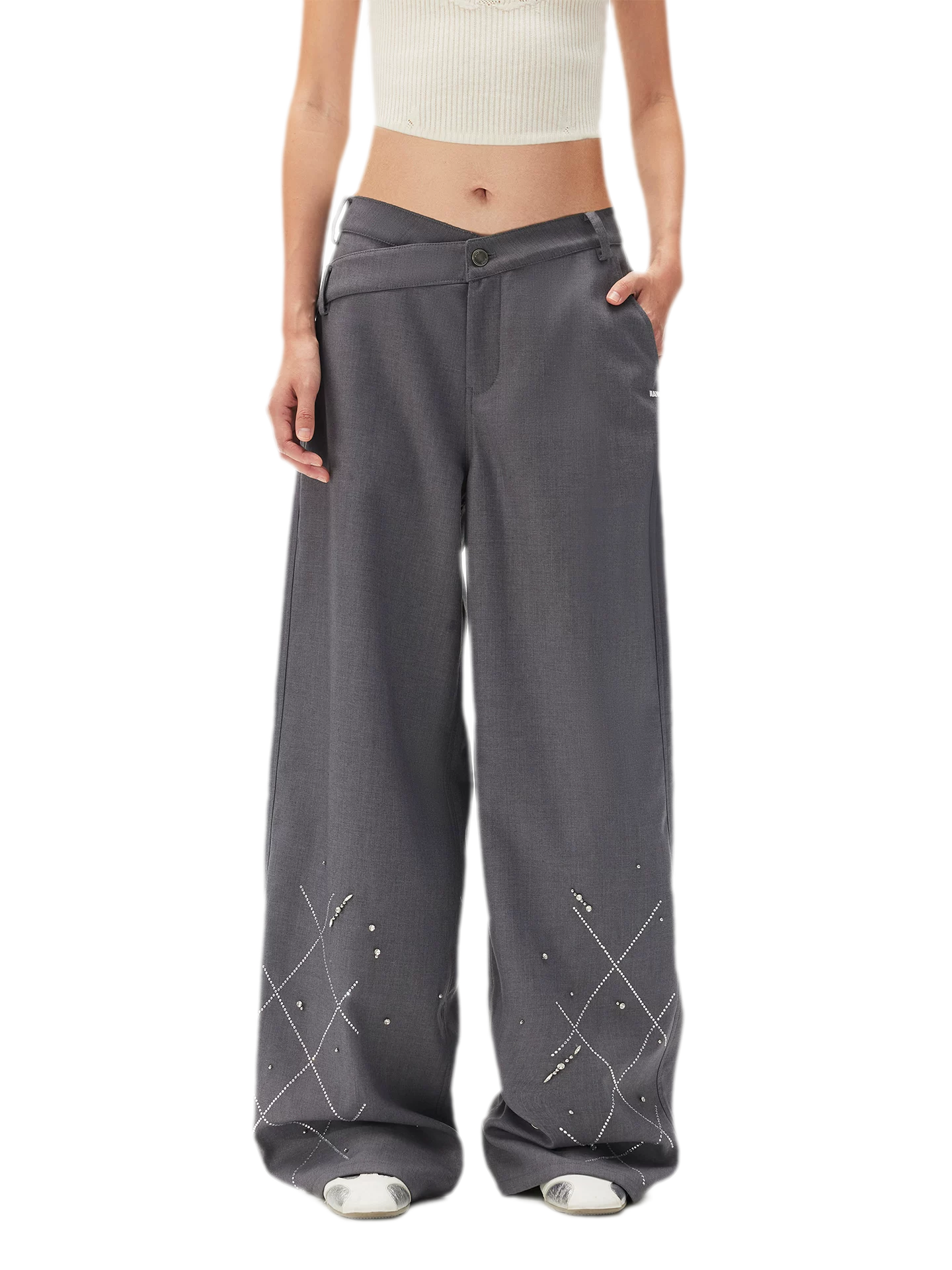 Asymmetric Wide-Leg Pants