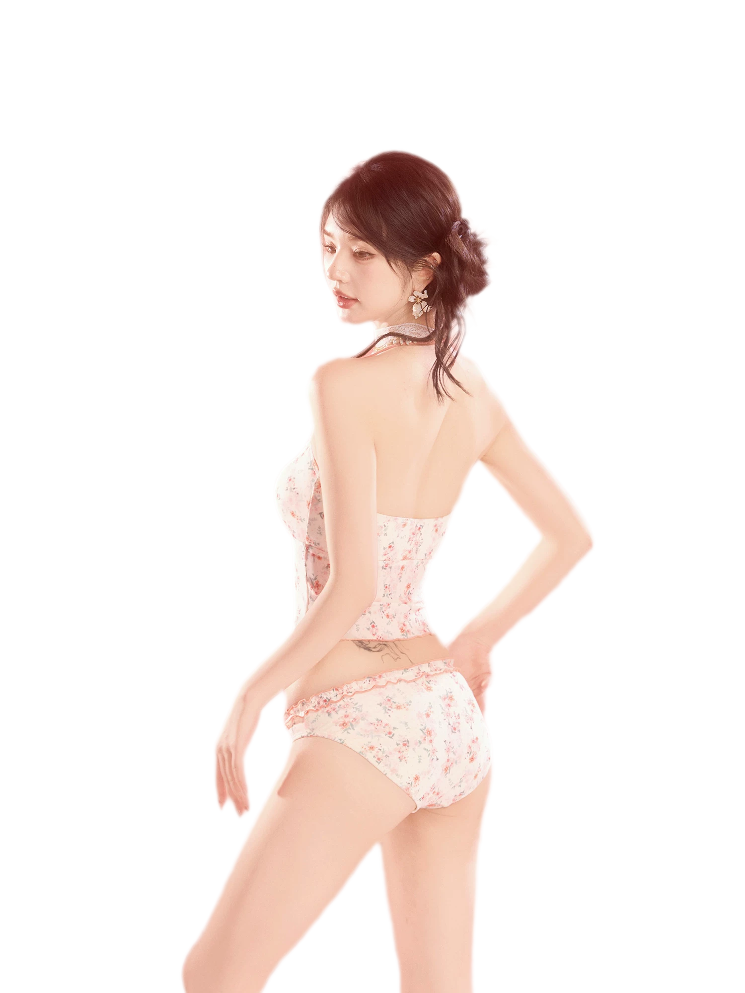 Floral Three-Piece Swim Set