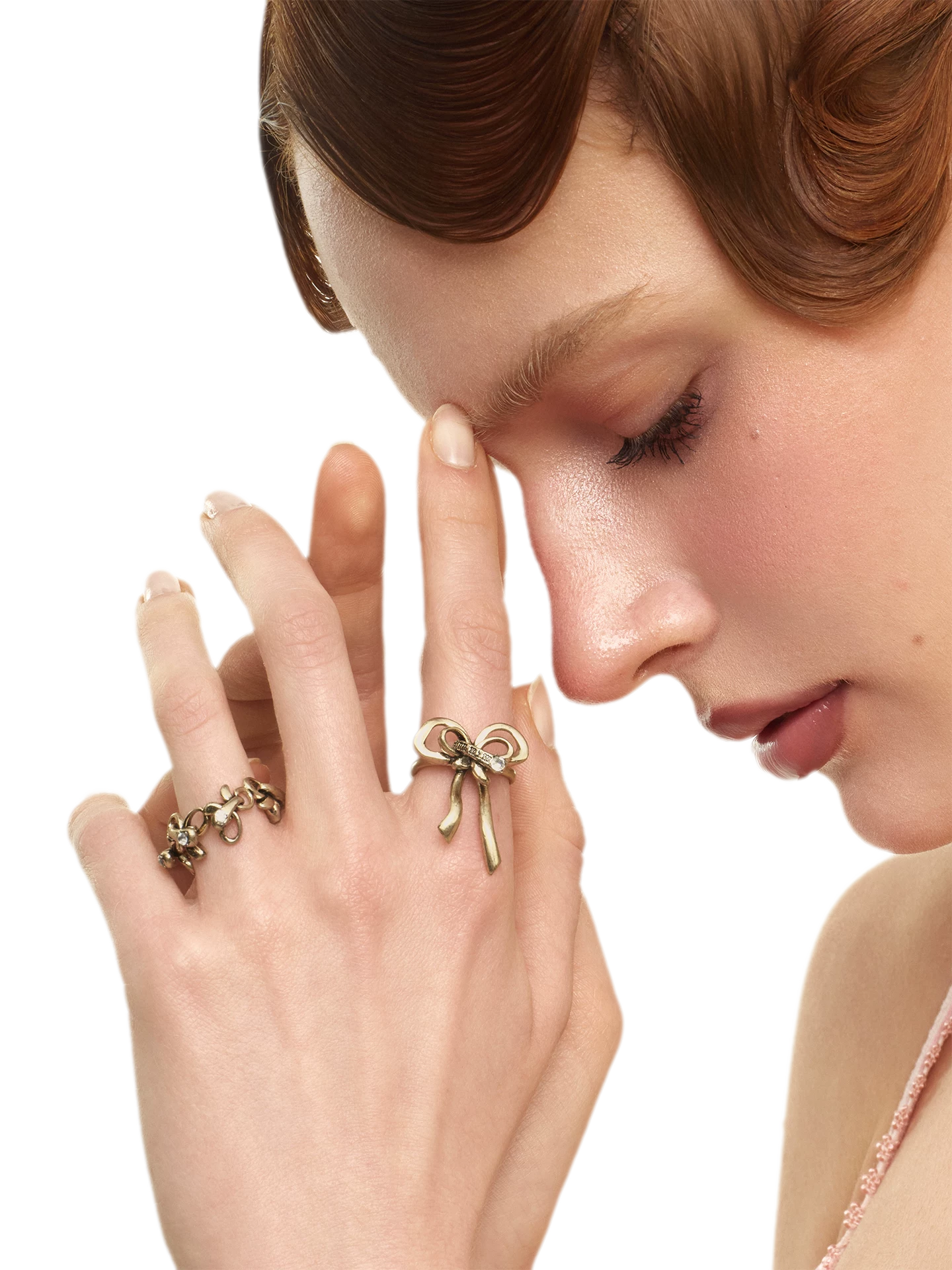 Vintage Bowknot Ring with Rhinestones