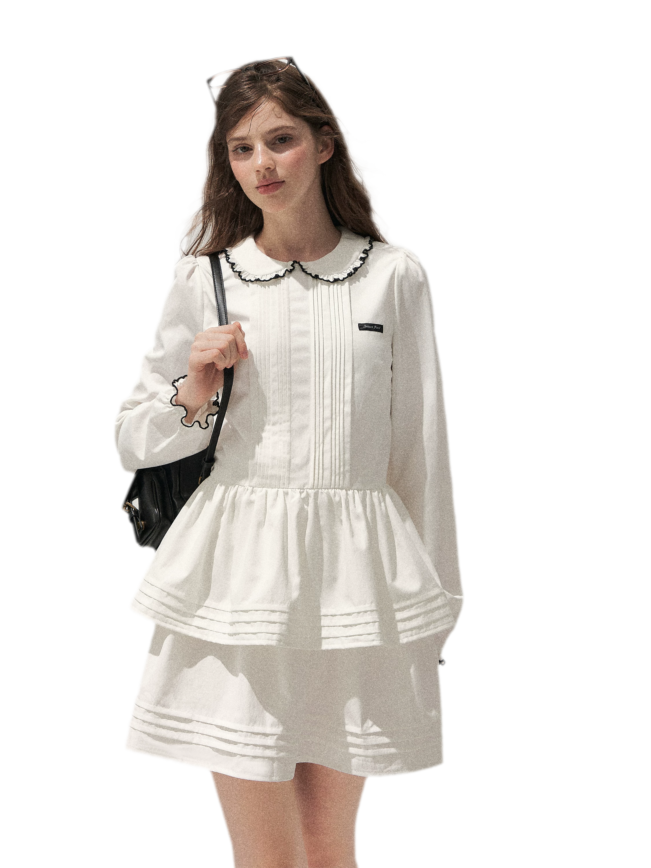Pleated Peter Pan Collar Dress