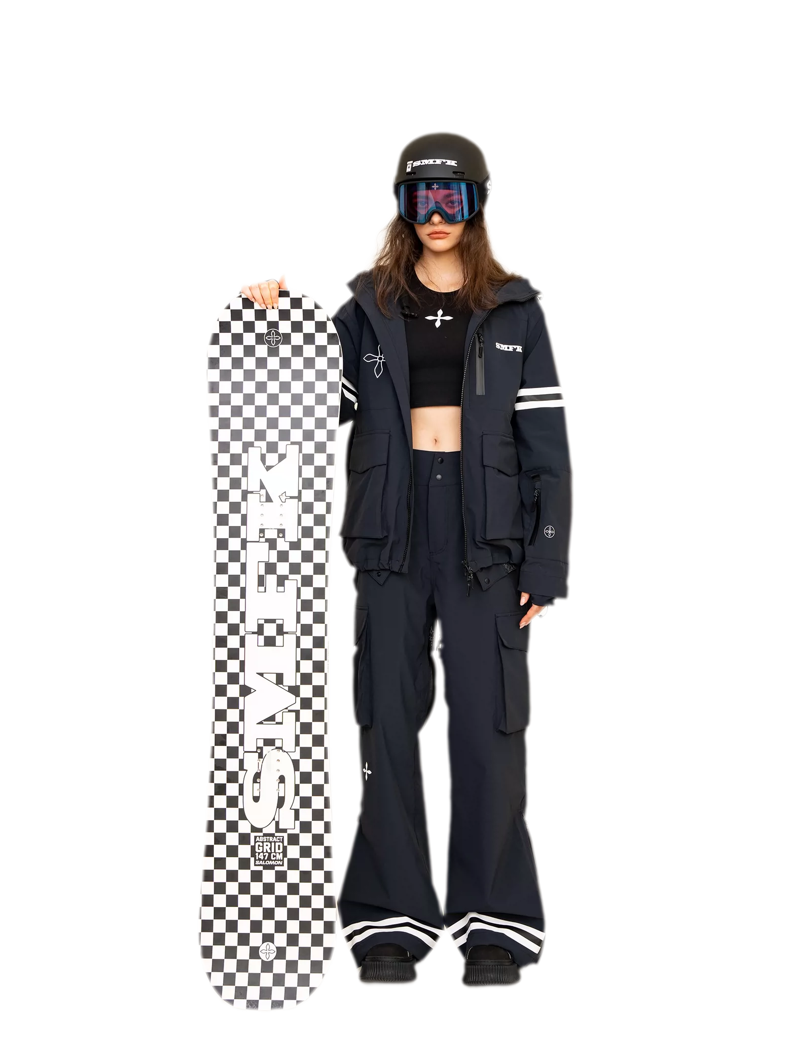 SMFK Abstract Grid Graphic Snowboard – DHL Express Shipping, Duties & Taxes Included
