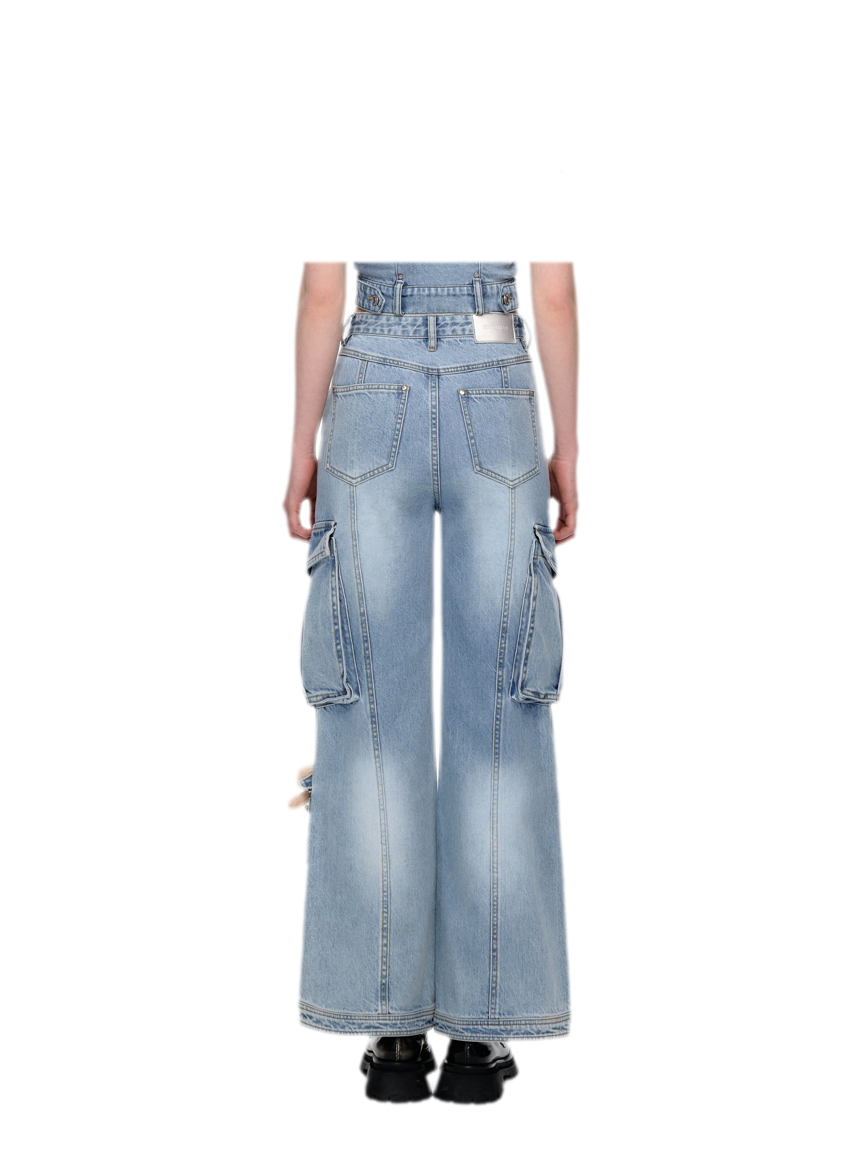 Cotton Cargo Straight Pants
