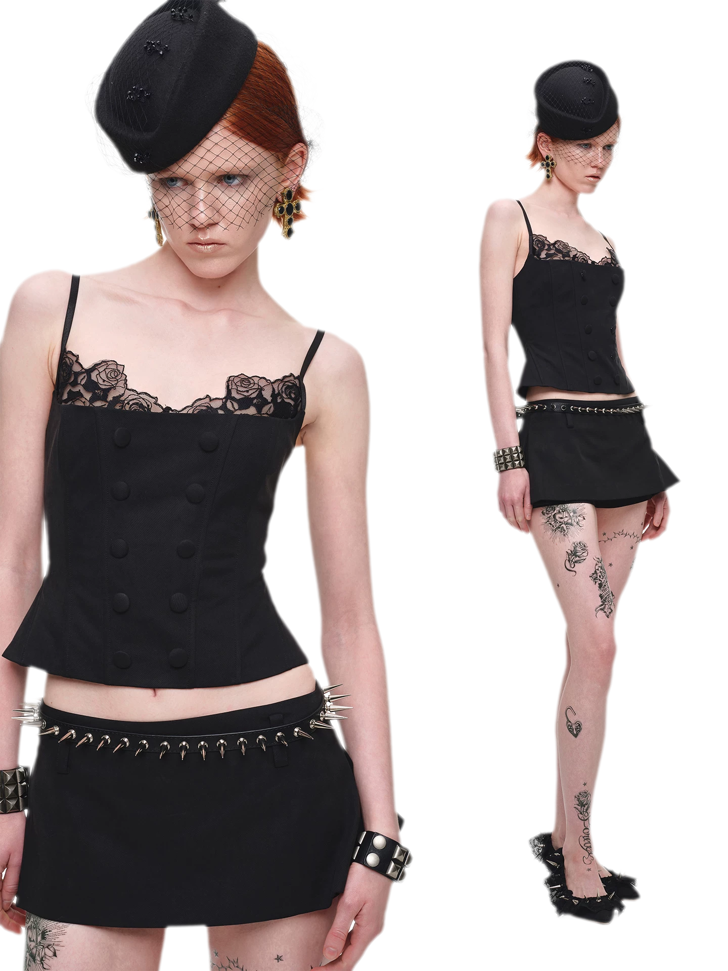 Fishbone Lace Corset Top