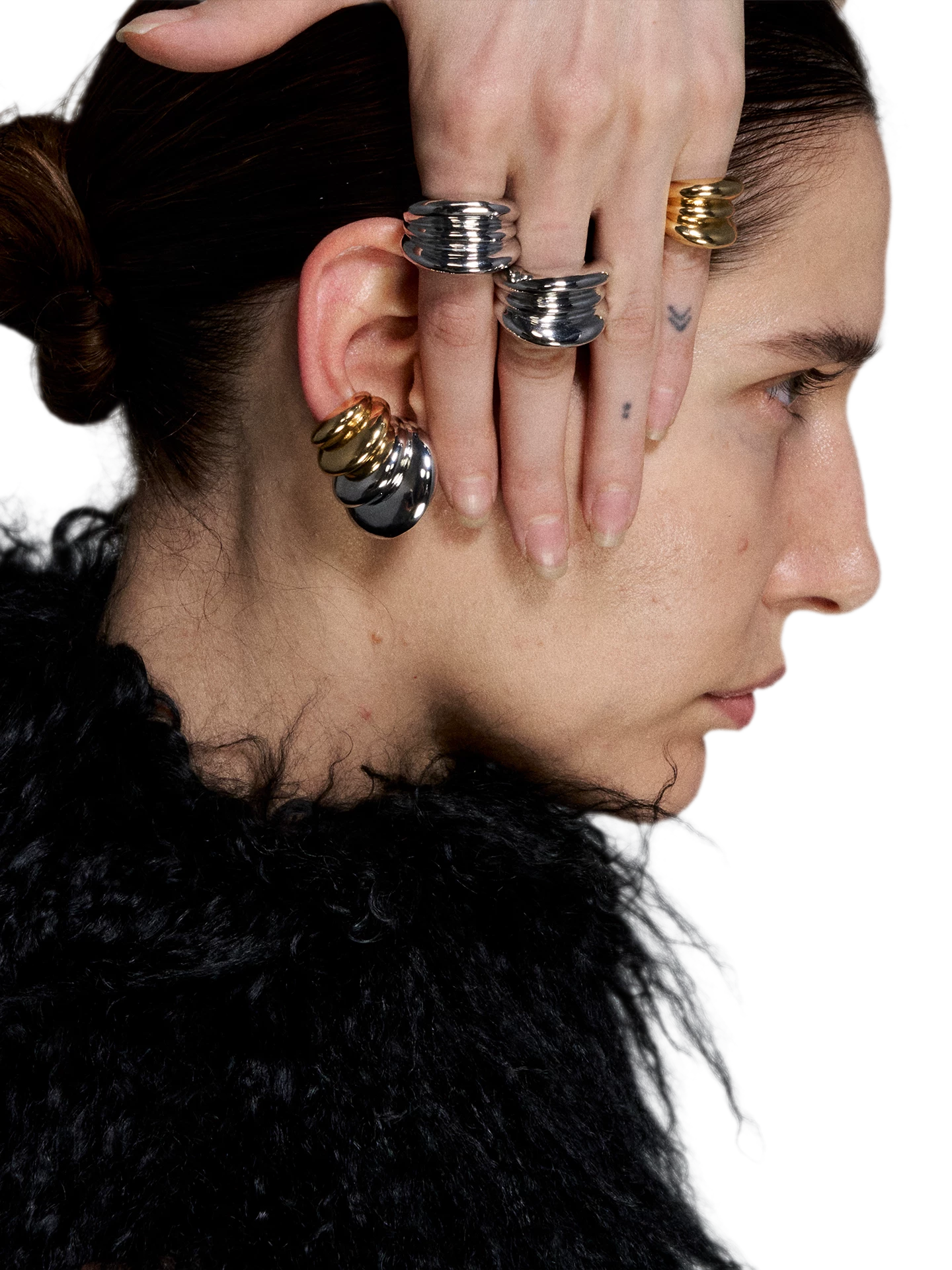 Punk Style Gold & Silver Layered Ring
