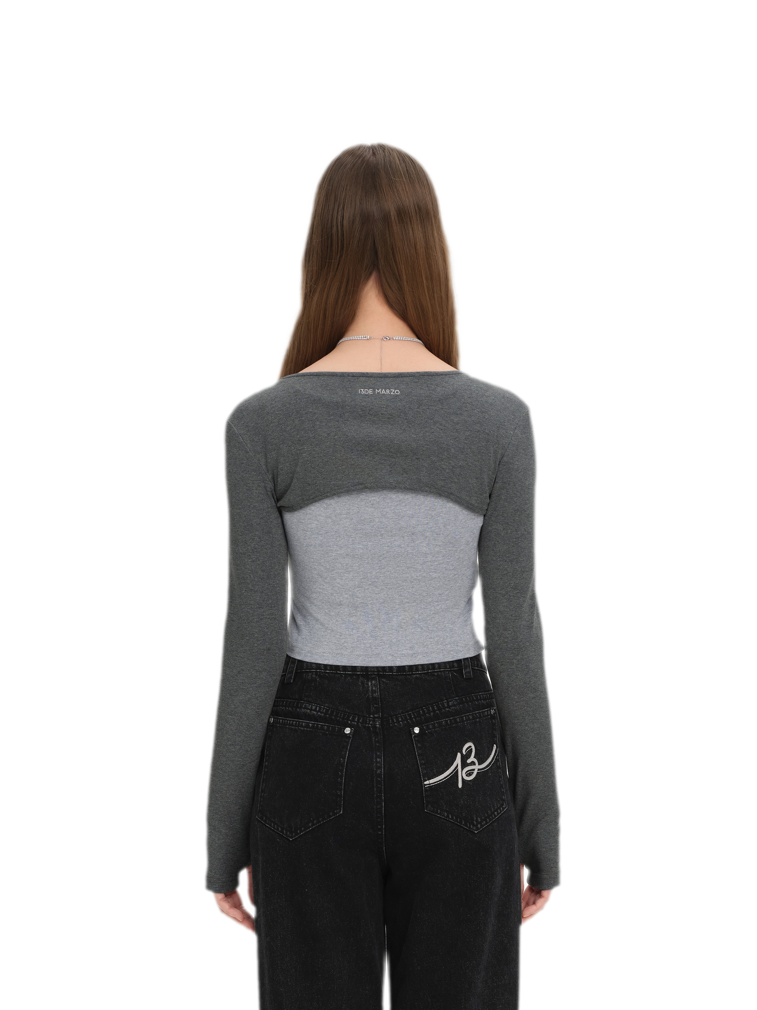 Knit Lace-Up Two-Piece Tee