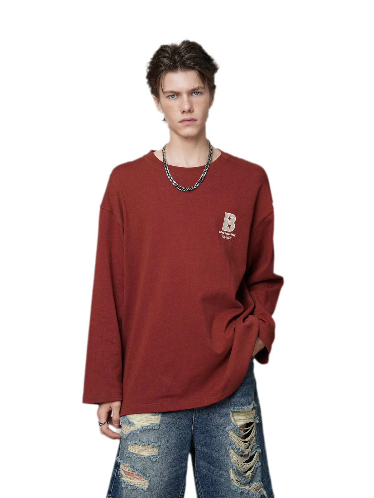 헤비웨이트 자수 오버사이즈 스웨트셔츠
