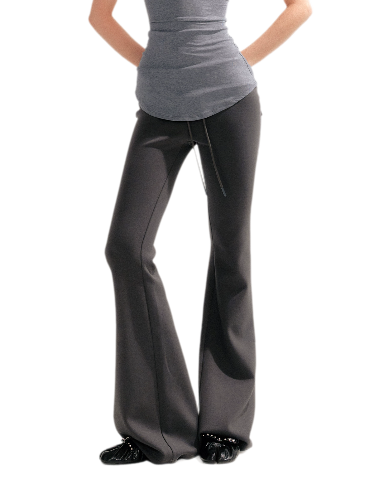 Stretch Low-Rise Flared Pants